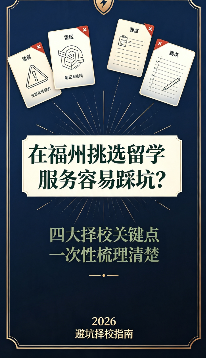 在福州挑选留学服务容易踩坑？四大择校关键点一次性梳理清楚