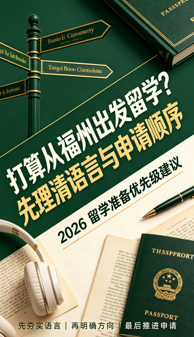 打算从福州出发留学？先理清语言与申请顺序