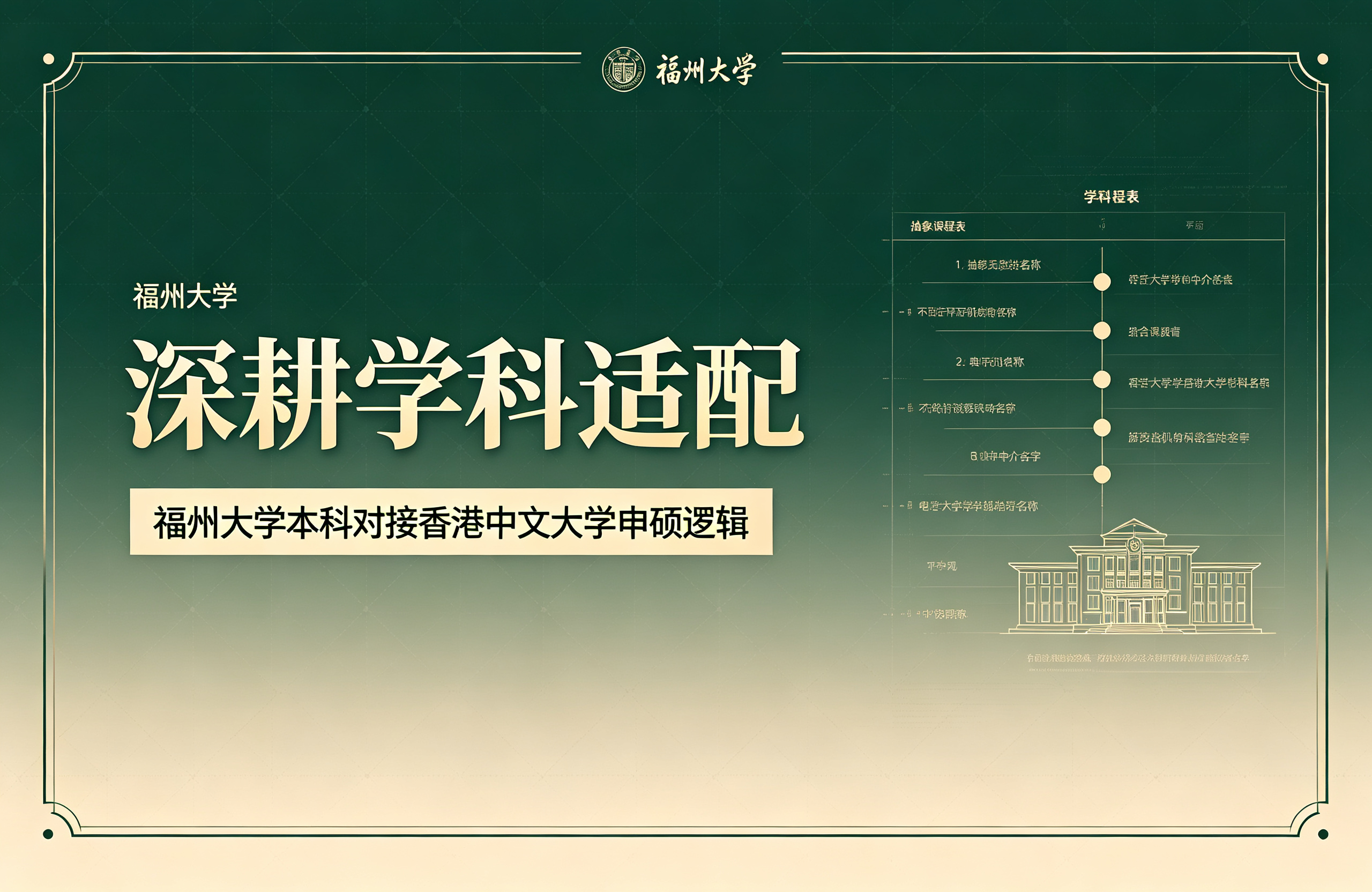 深耕学科适配｜福州大学本科对接香港中文大学申硕逻辑
