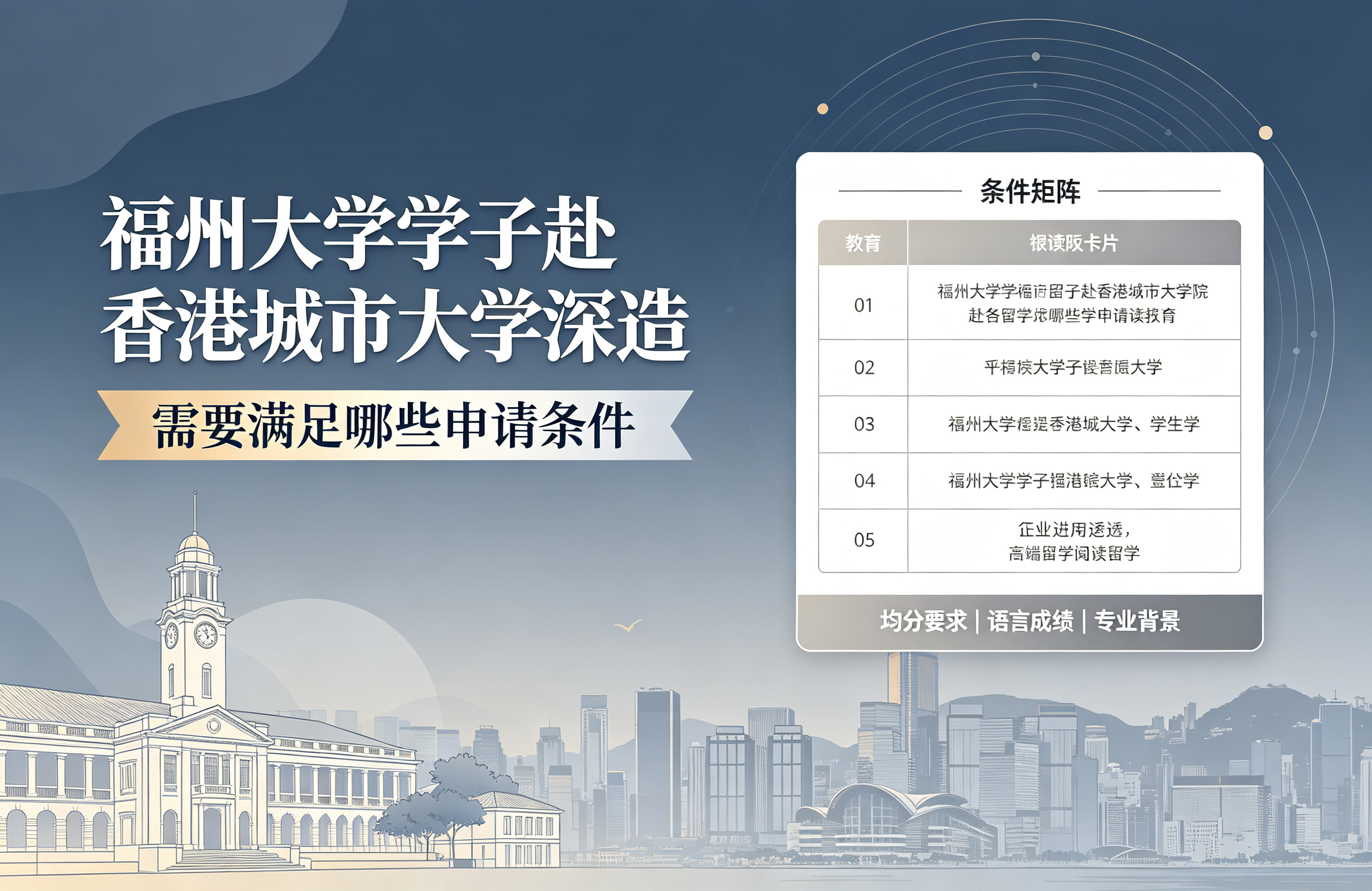 福州大学学子赴香港城市大学深造，需要满足哪些申请条件