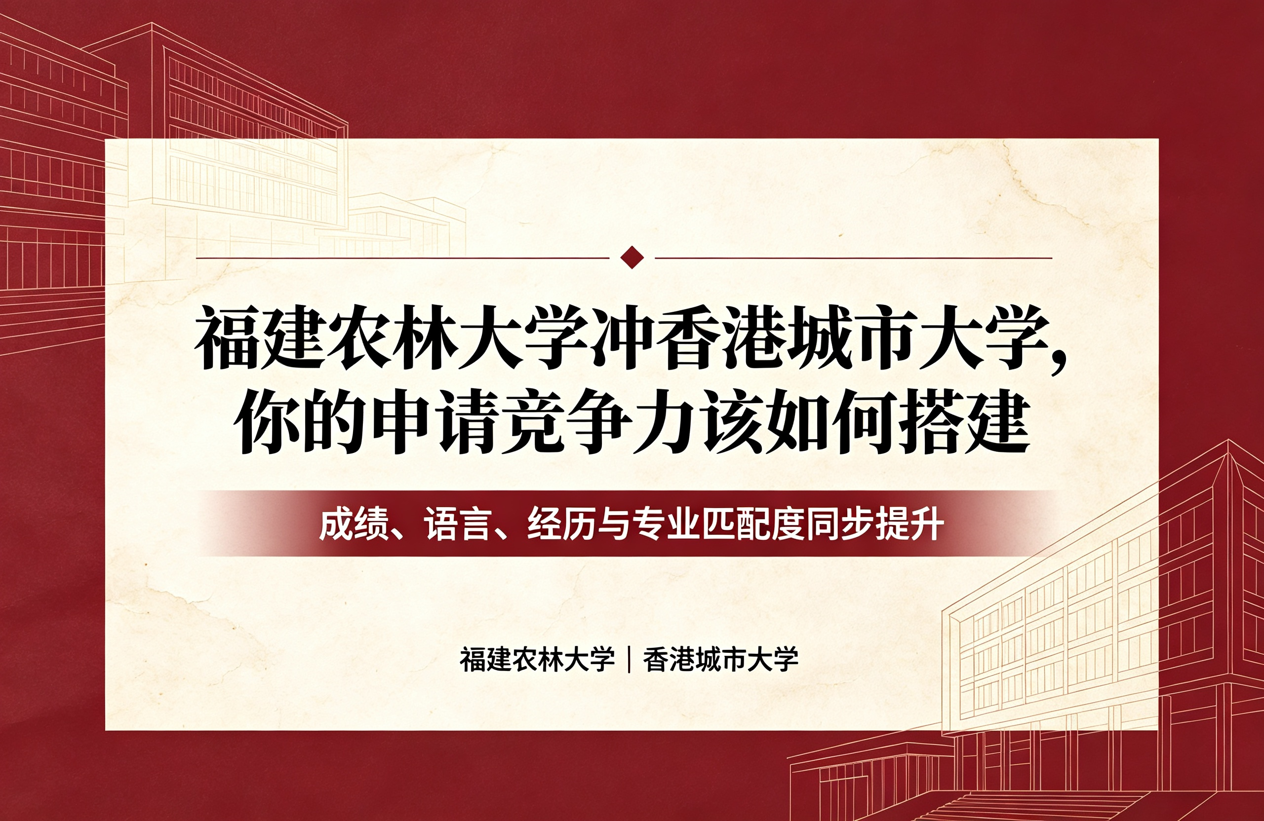福建农林大学冲香港城市大学，你的申请竞争力该如何搭建