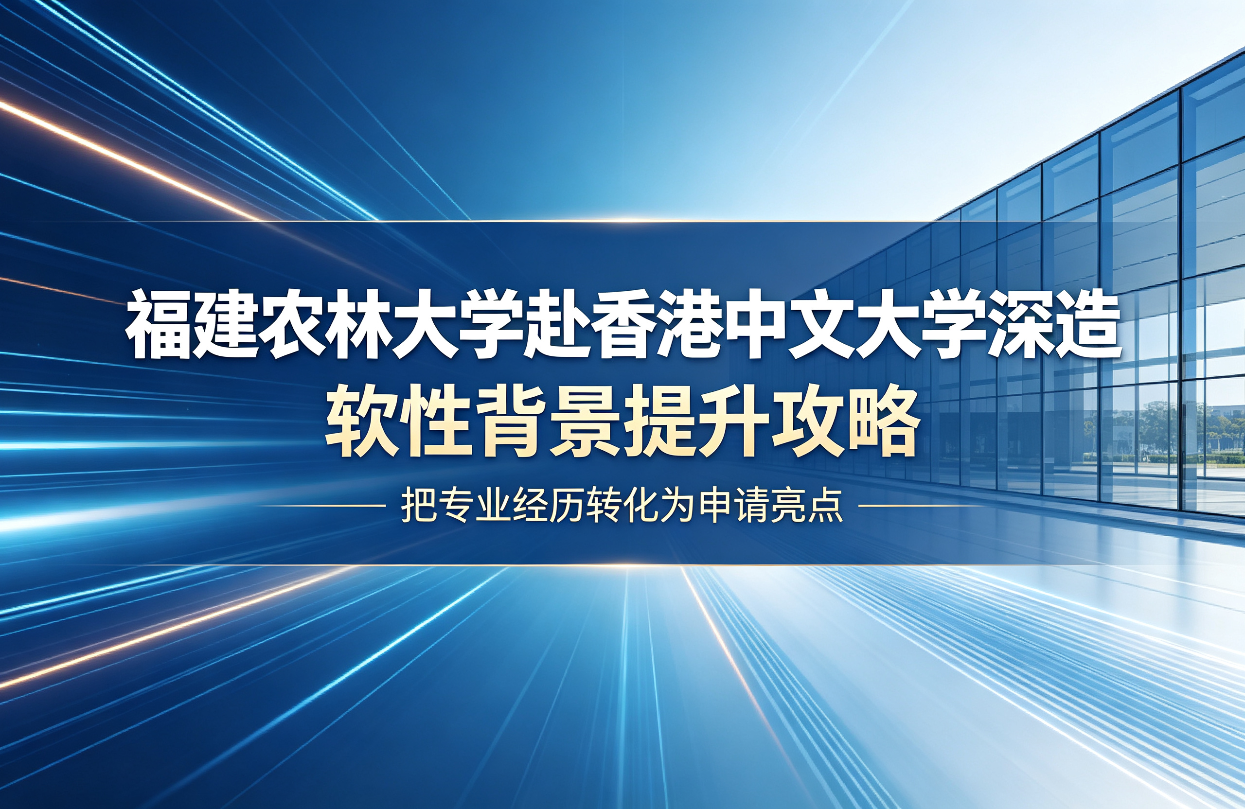 福建农林大学赴香港中文大学深造，软性背景提升攻略