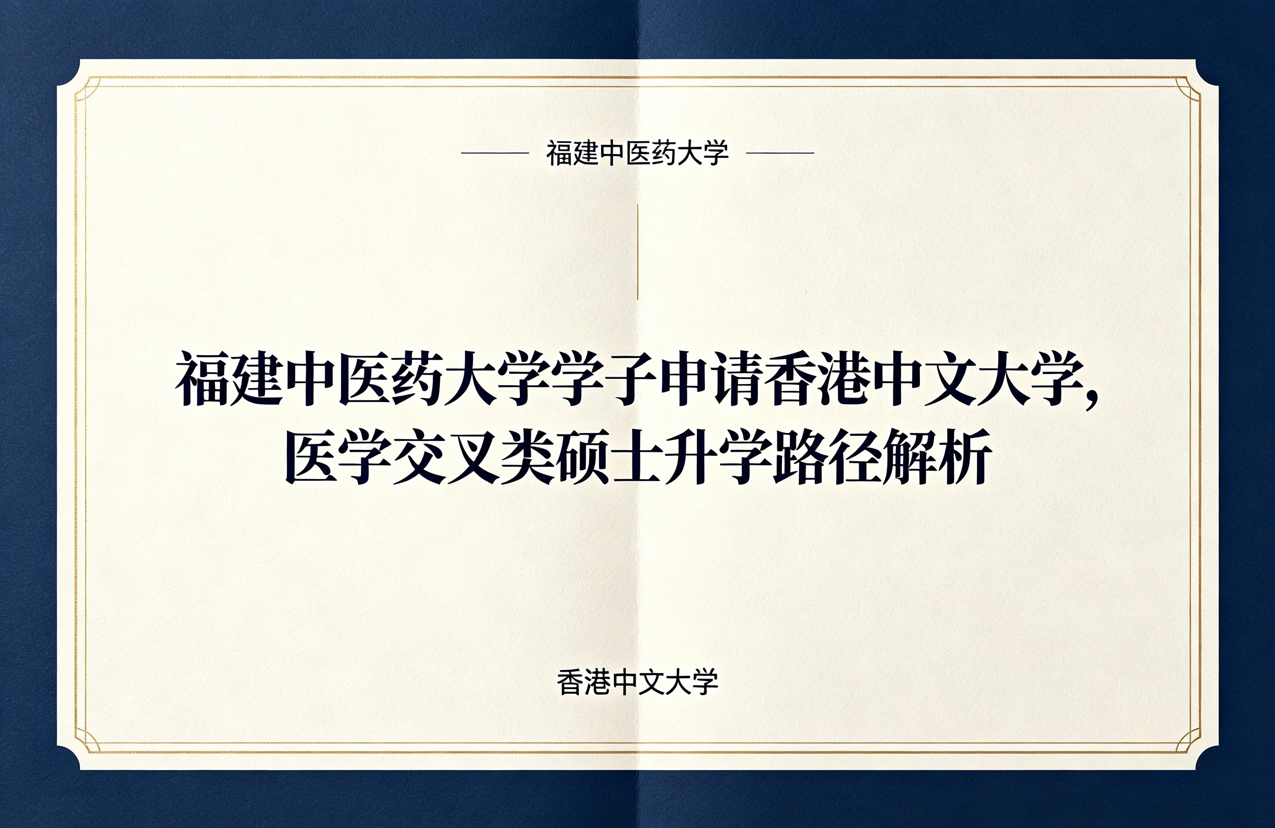 福建中医药大学学子申请香港中文大学，医学交叉类硕士升学路径解析