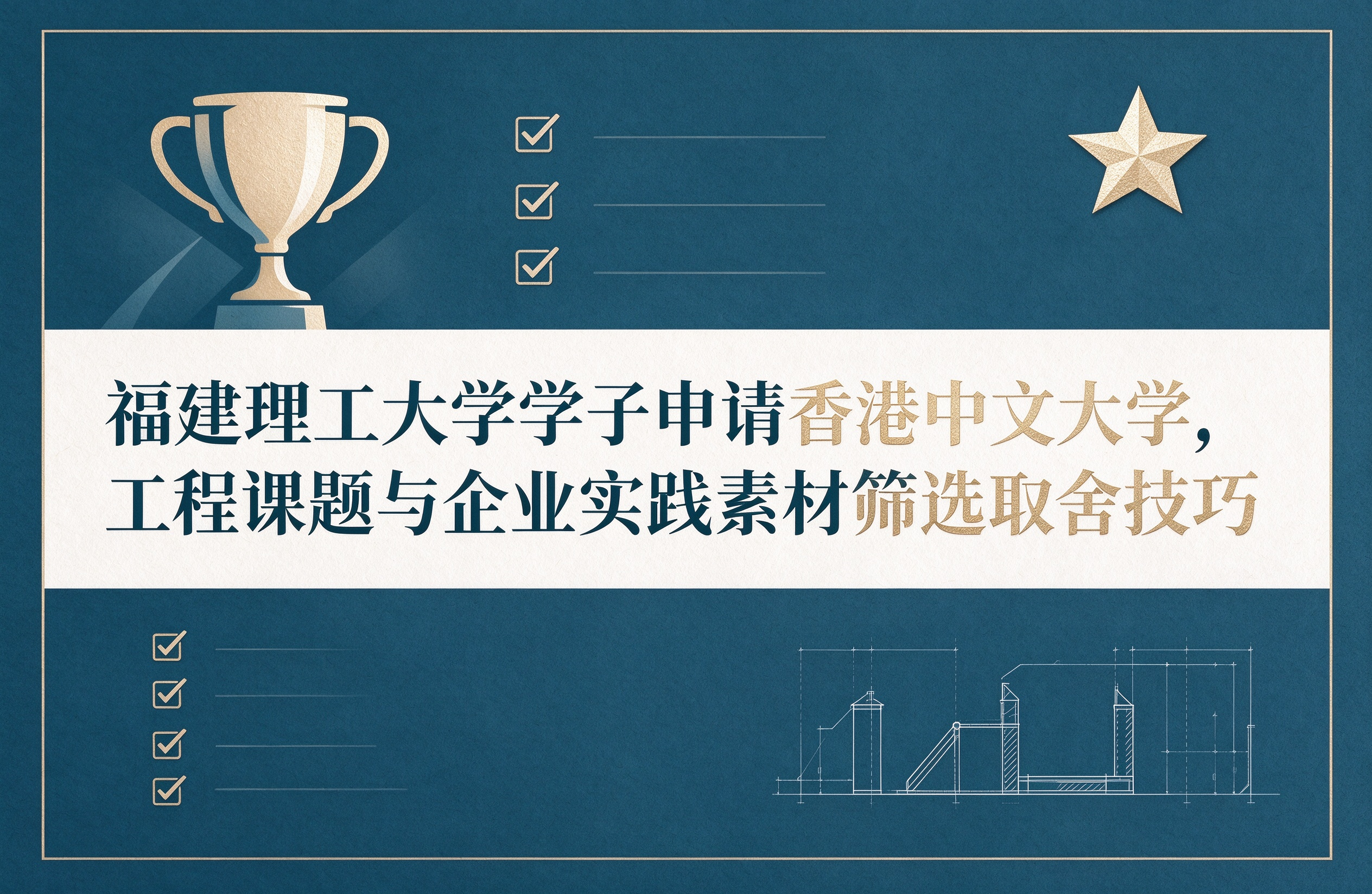 福建理工大学学子申请香港中文大学，工程课题与企业实践素材筛选取舍技巧