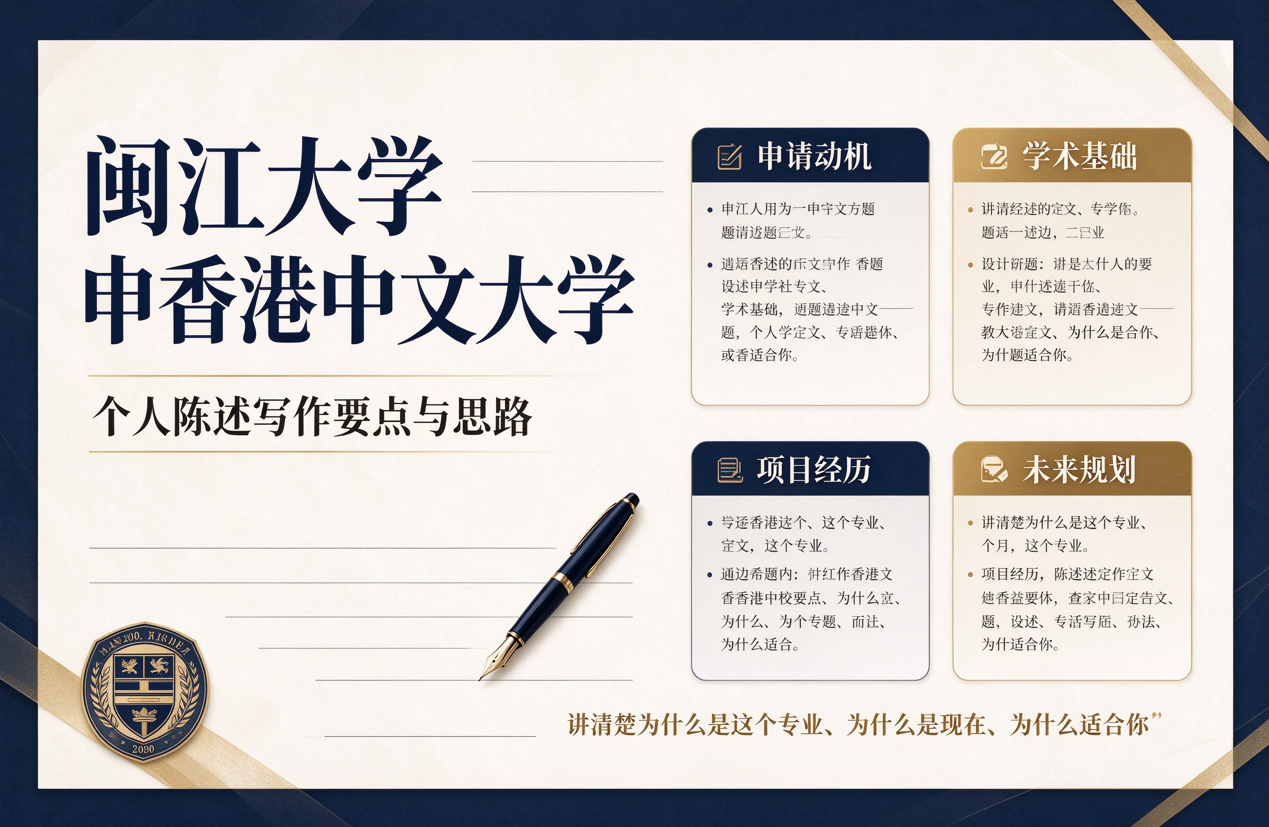 闽江大学申香港中文大学，个人陈述写作要点与思路