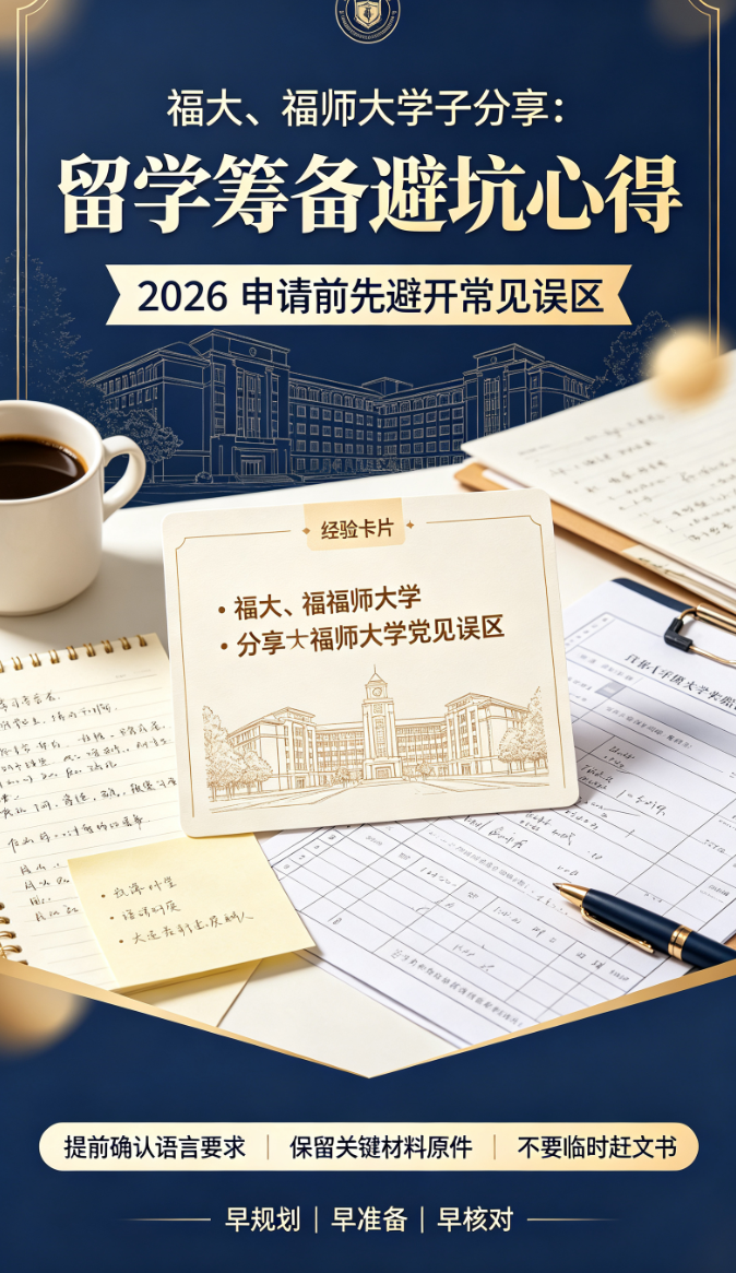 福大、福师大学子分享：留学筹备避坑心得