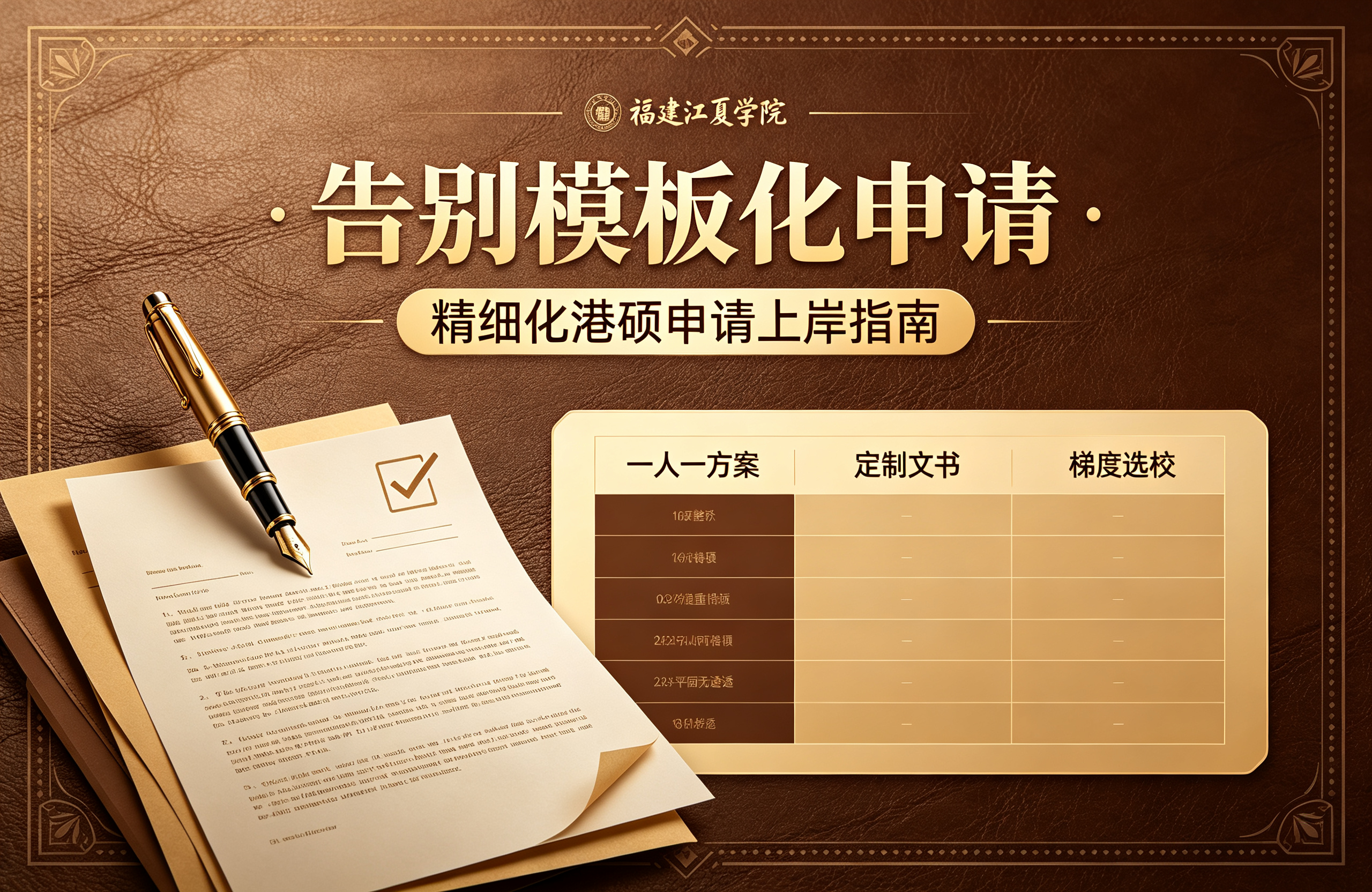 告别模板化申请，福建江夏学院精细化港硕申请上岸指南
