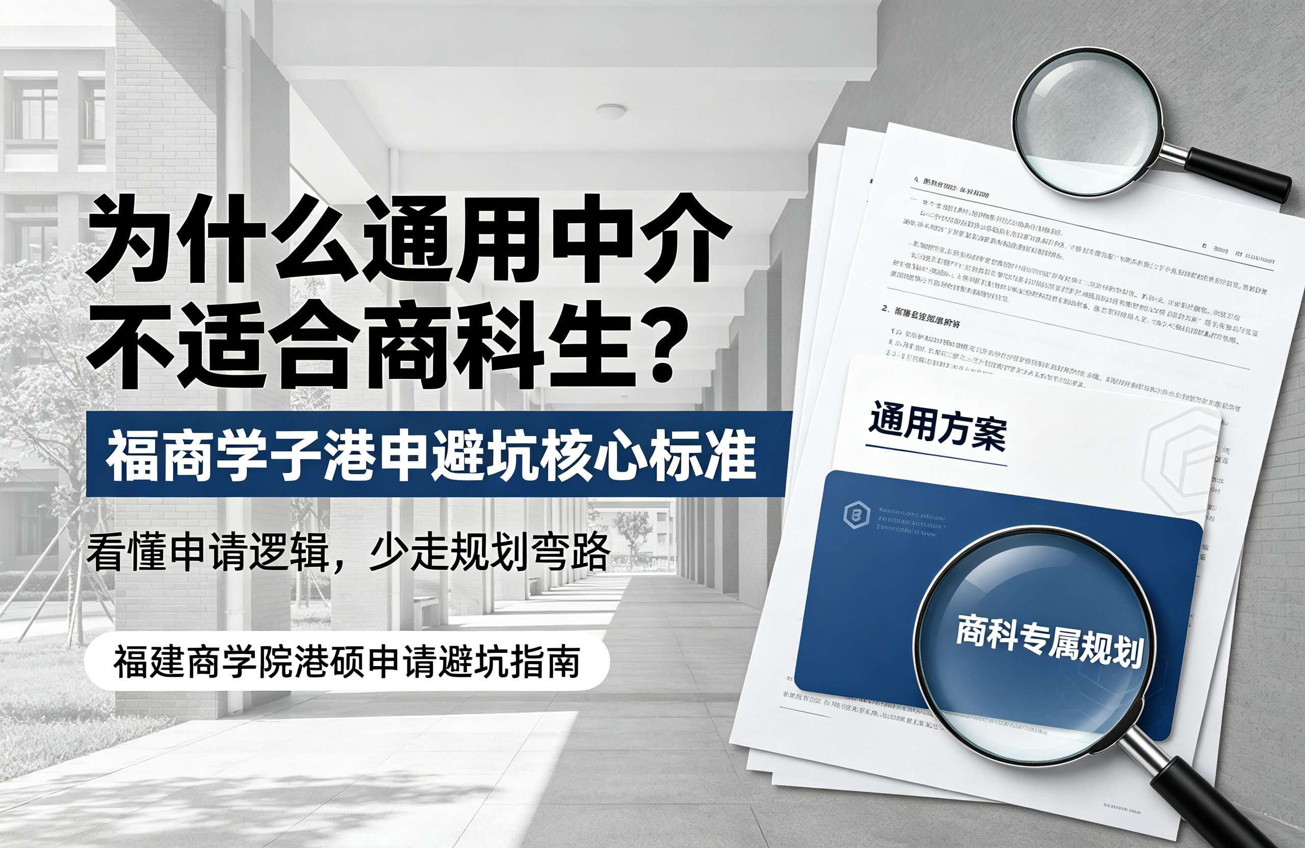 为什么通用中介不适合商科生？福商学子港申避坑核心标准