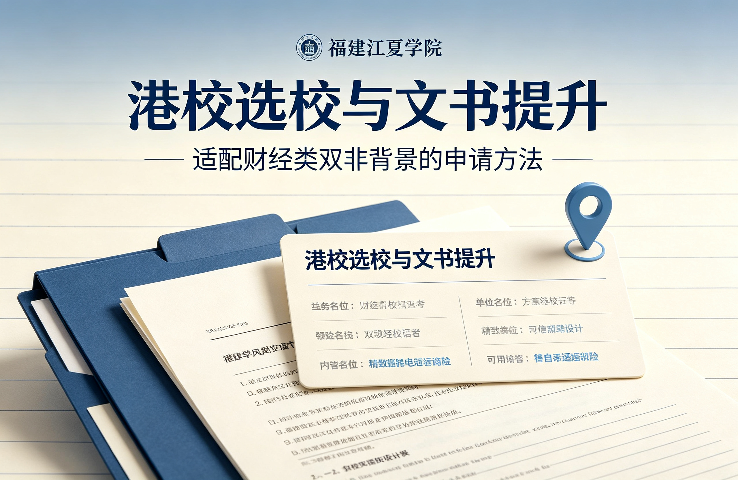 适配财经类双非！福建江夏学院港校选校与文书提升技巧