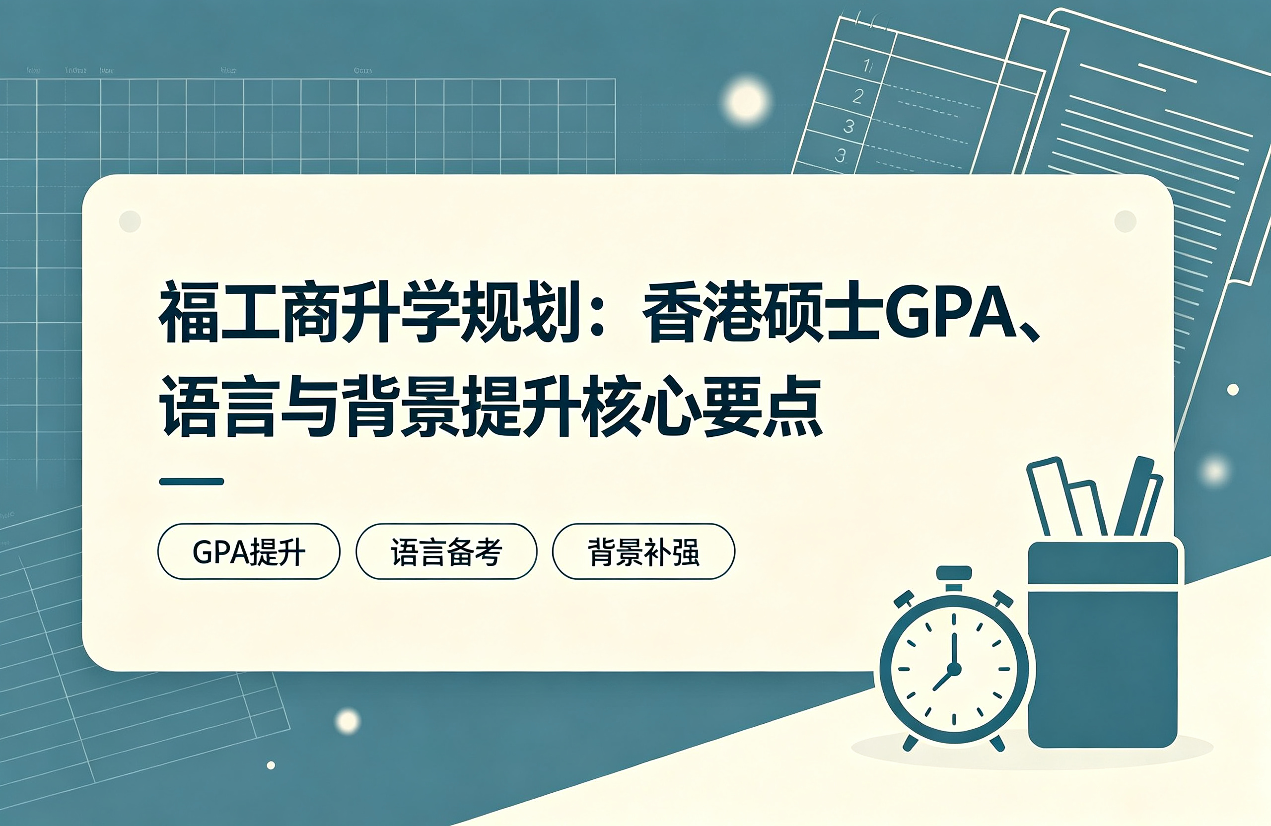 福工商升学规划：香港硕士GPA、语言与背景提升核心要点