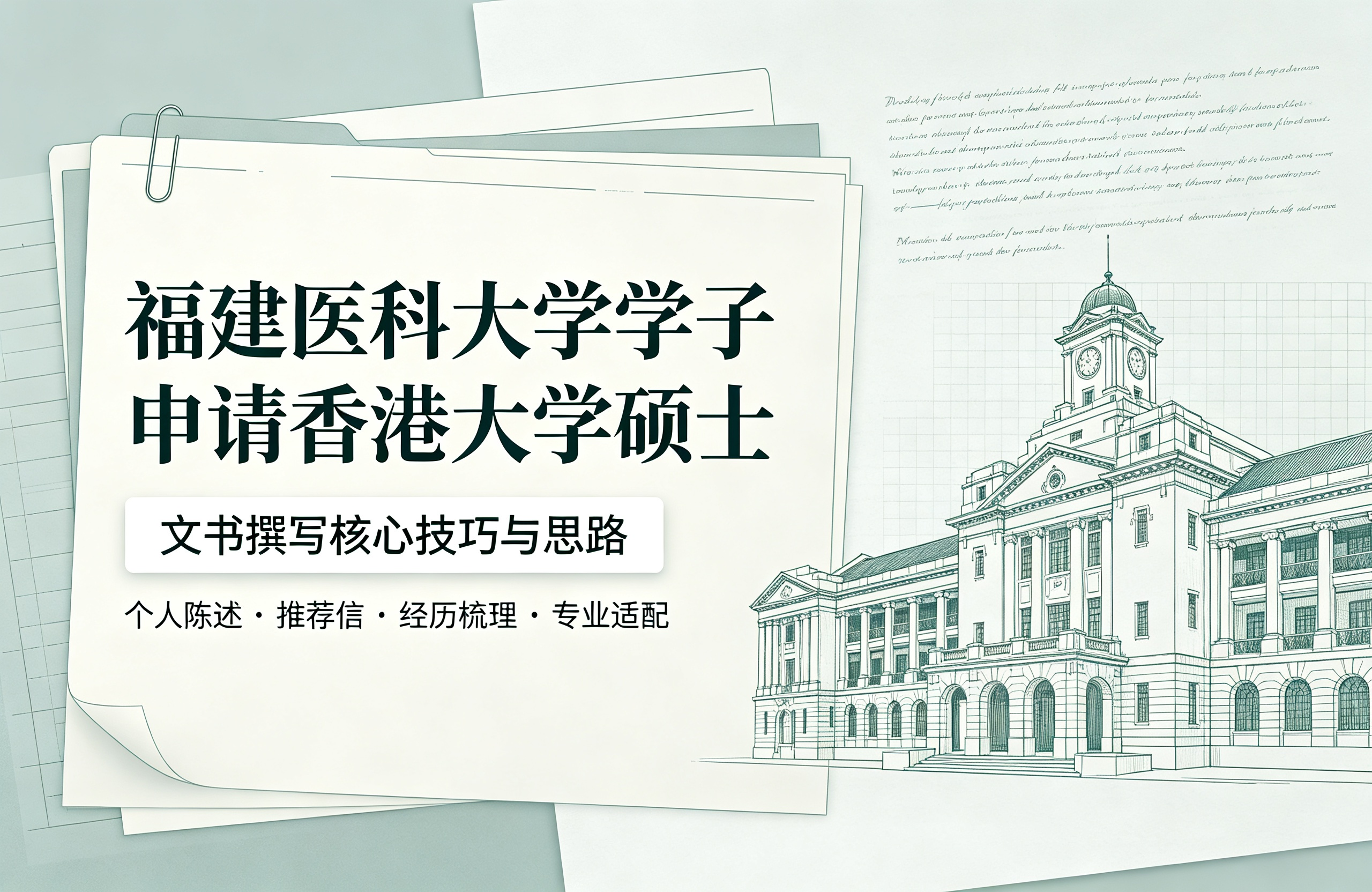 福建医科大学学子申请香港大学硕士,文书撰写核心技巧与思路