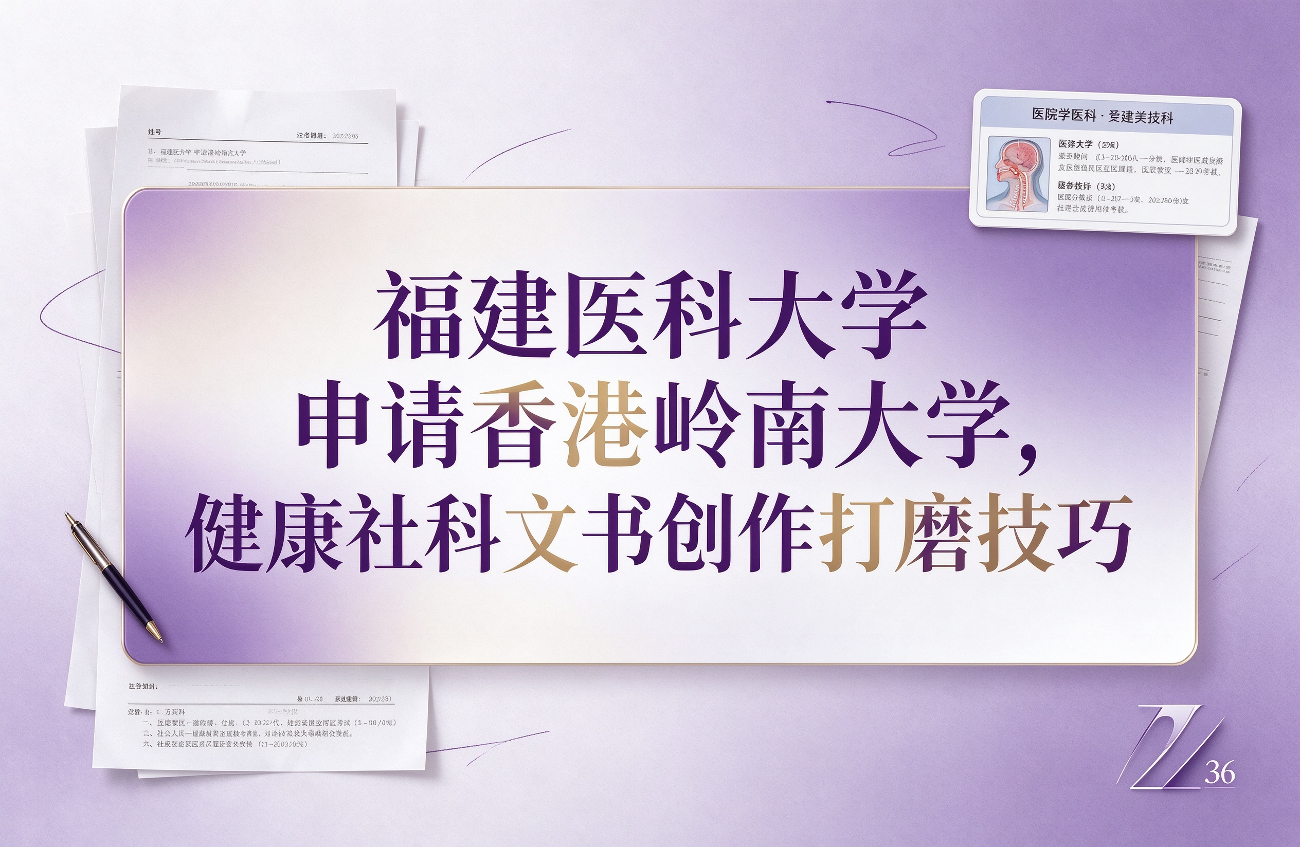 福建医科大学申请香港岭南大学，健康社科文书创作打磨技巧