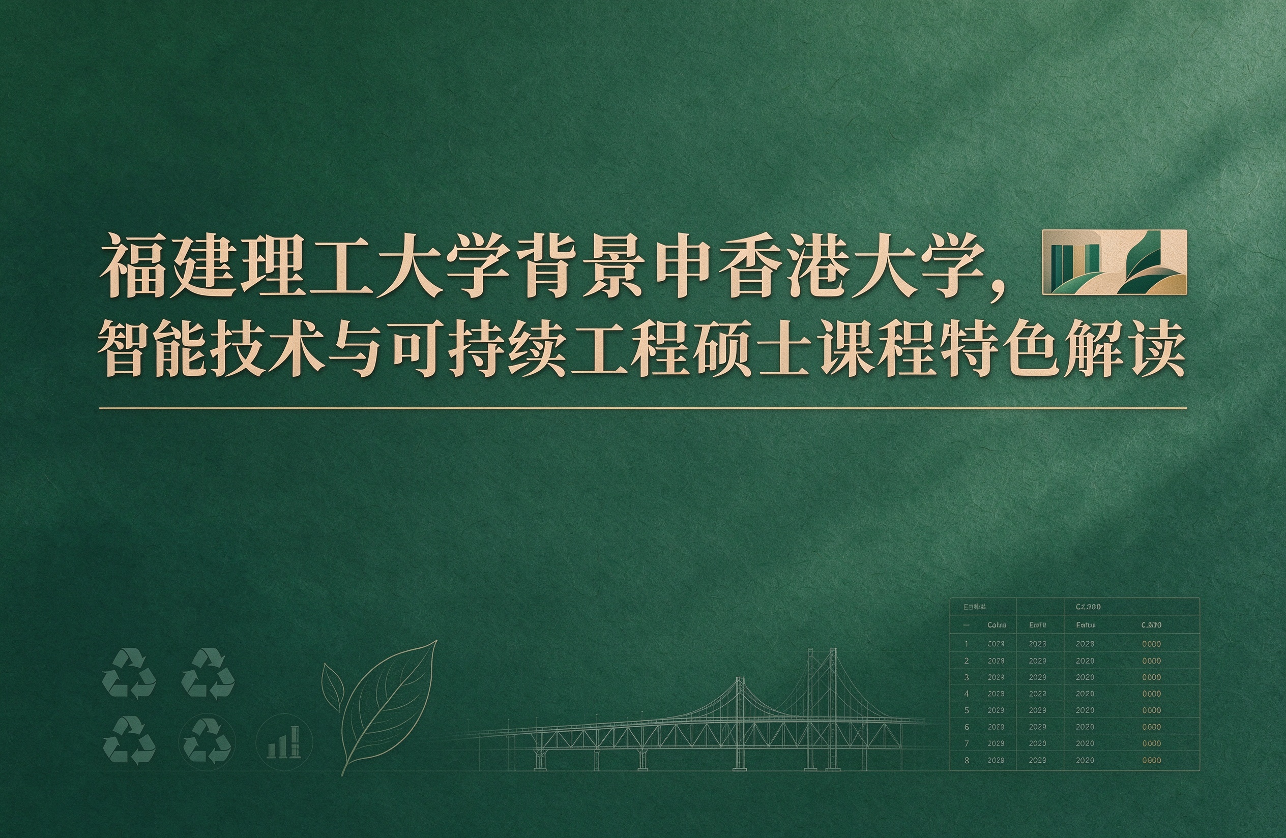 福建理工大学背景申香港大学，智能技术与可持续工程硕士课程特色解读
