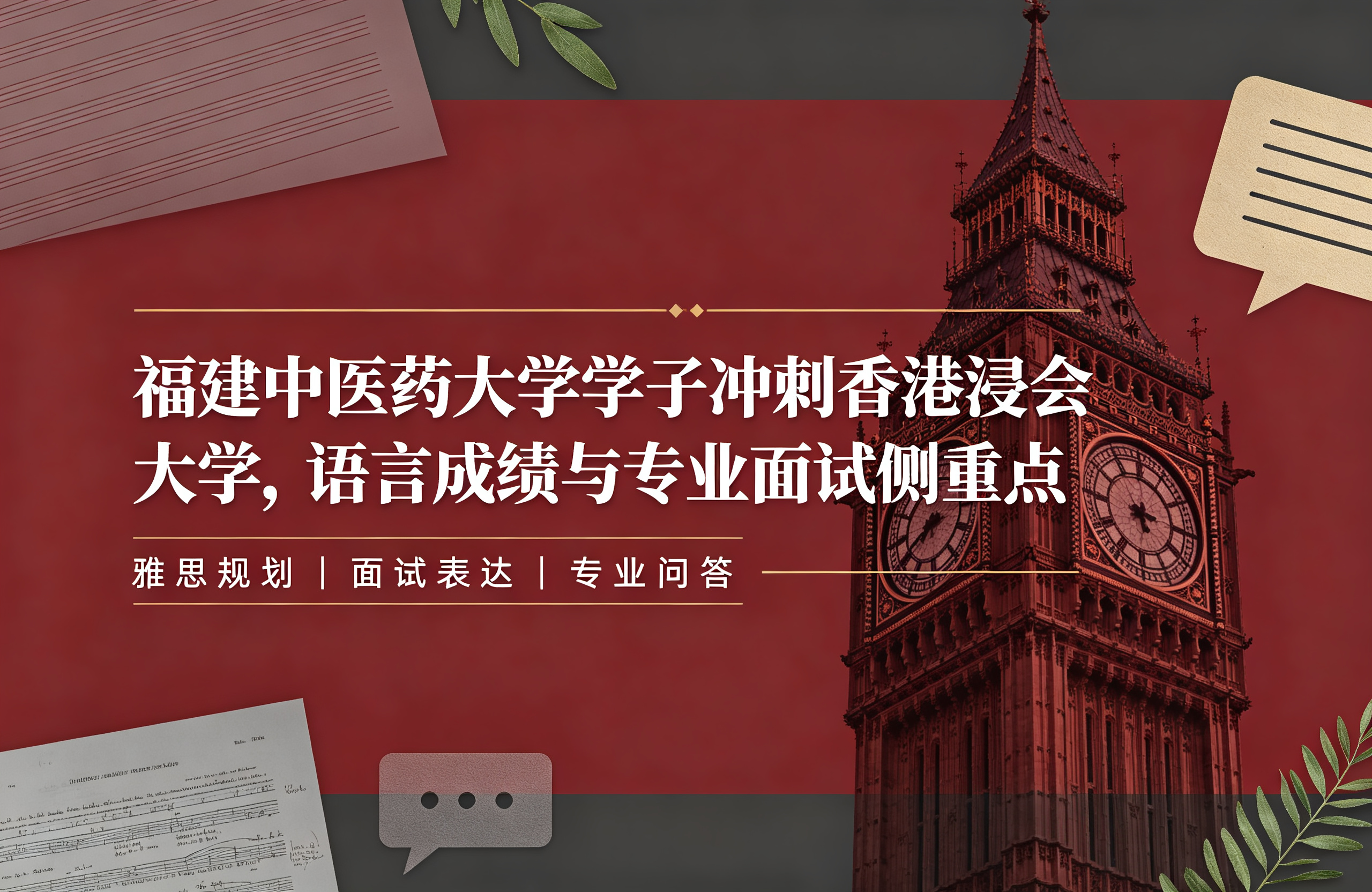 福建中医药大学学子冲刺香港浸会大学，语言成绩与专业面试侧重点