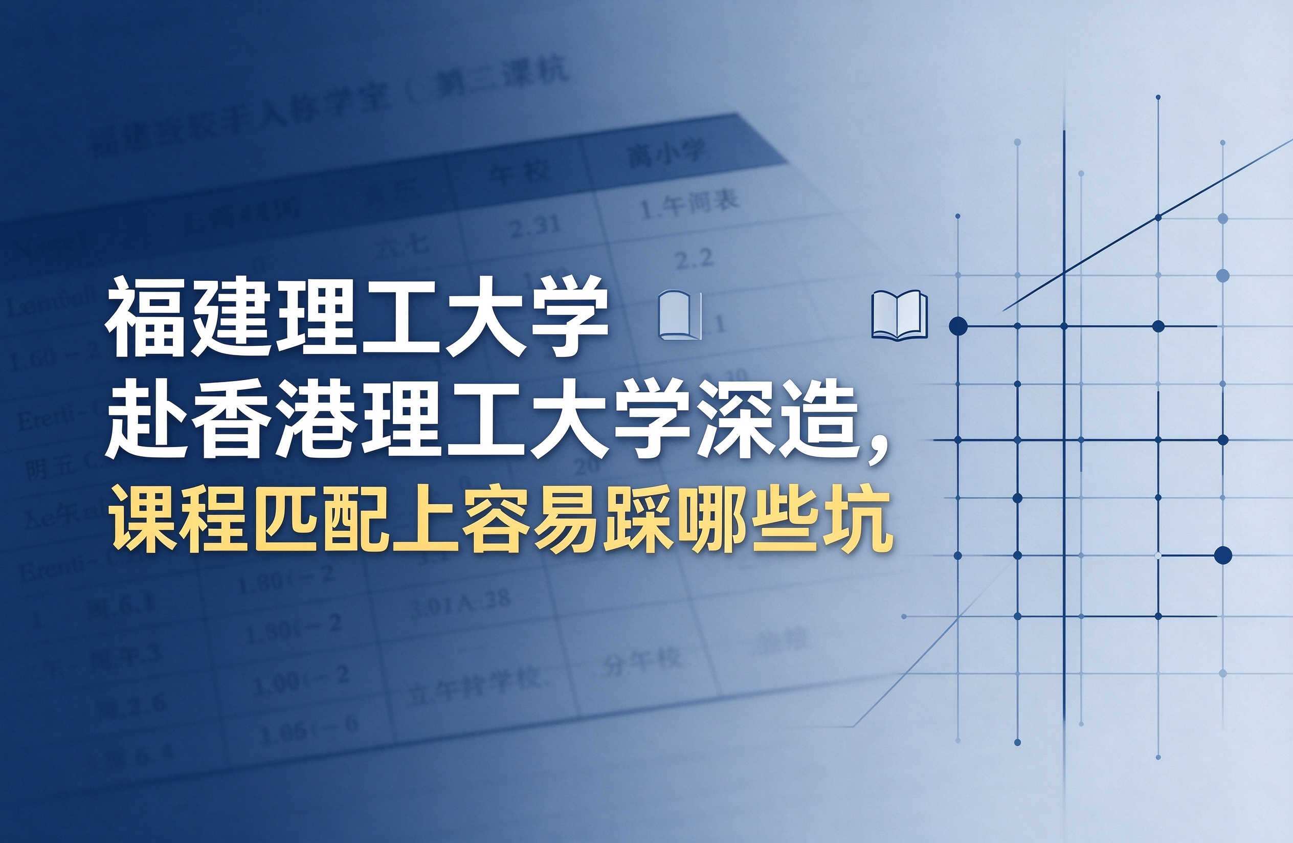 福建理工大学赴香港理工大学深造，课程匹配上容易踩哪些坑