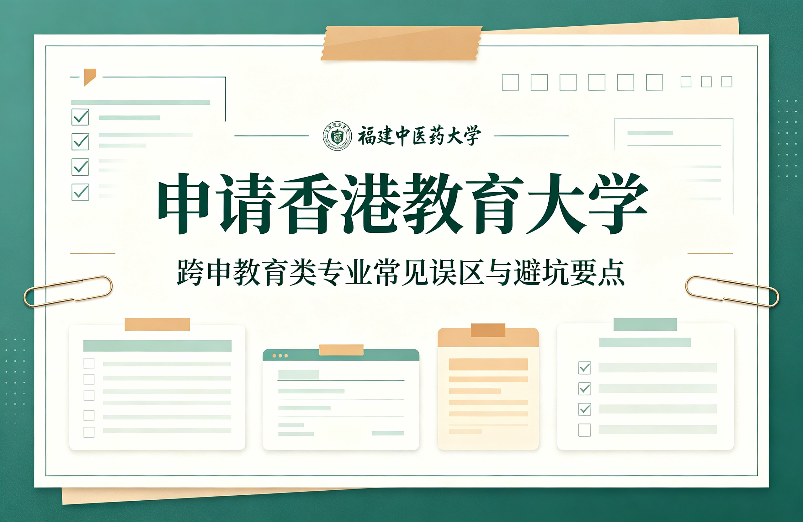 福建中医药大学申请香港教育大学，跨申教育类专业常见误区与避坑要点