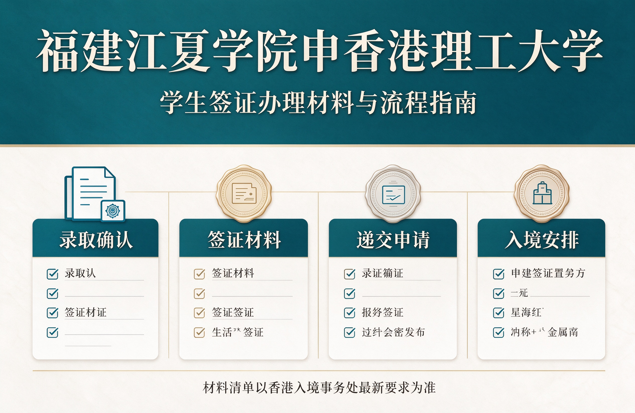 福建江夏学院申香港理工大学，学生签证办理材料与流程指南