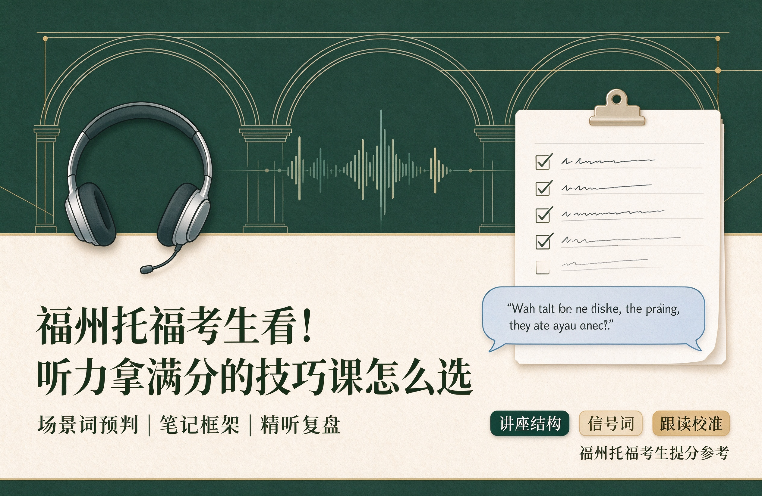 福州托福考生看！听力拿满分的技巧课怎么选