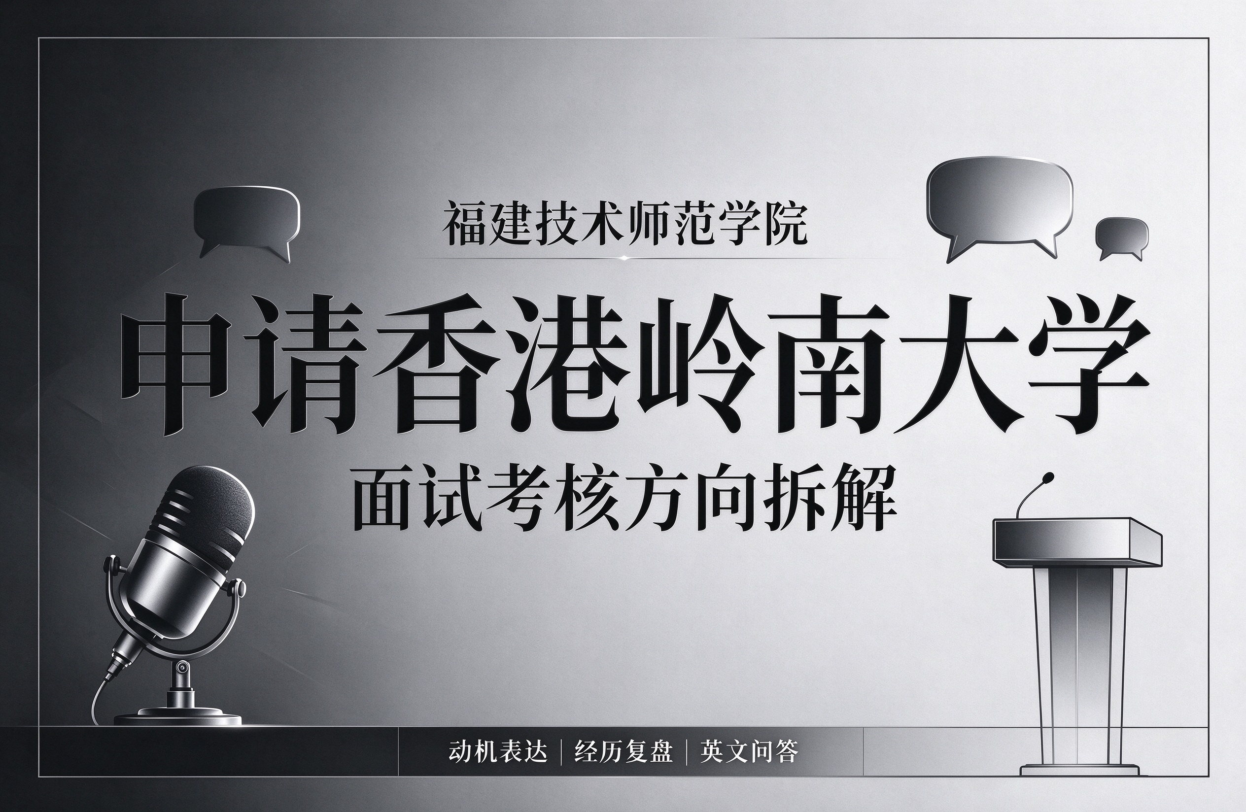 福建技术师范学院申香港岭南大学，面试考核方向拆解