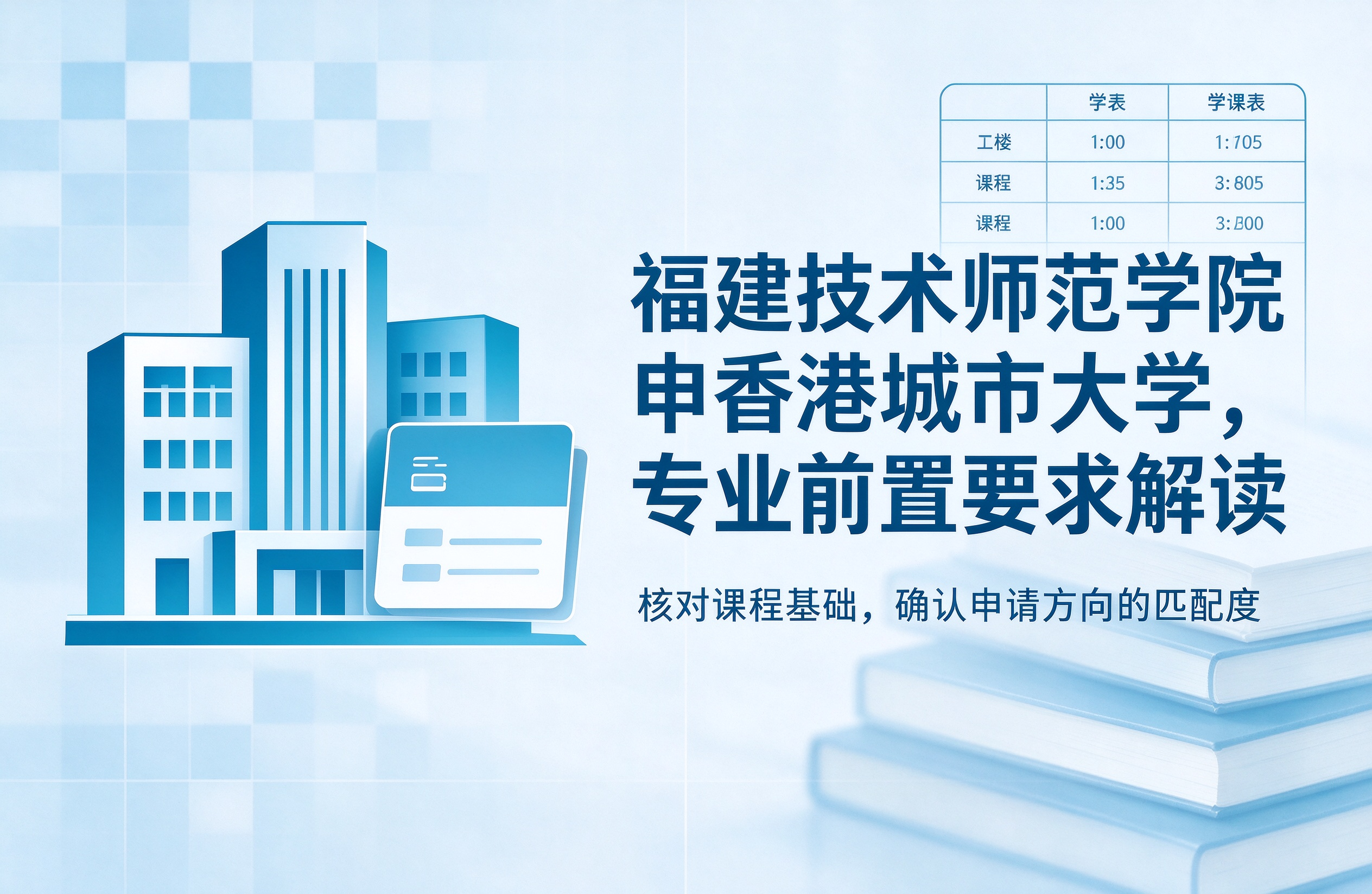 福建技术师范学院申香港城市大学，专业前置要求解读