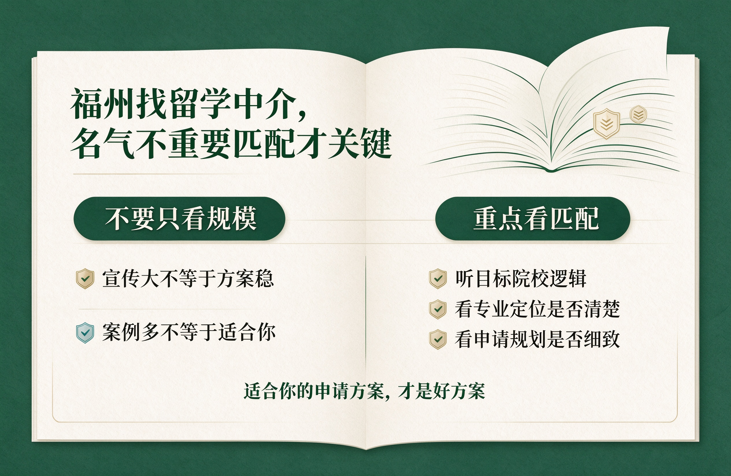 福州找留学中介，名气不重要匹配才关键