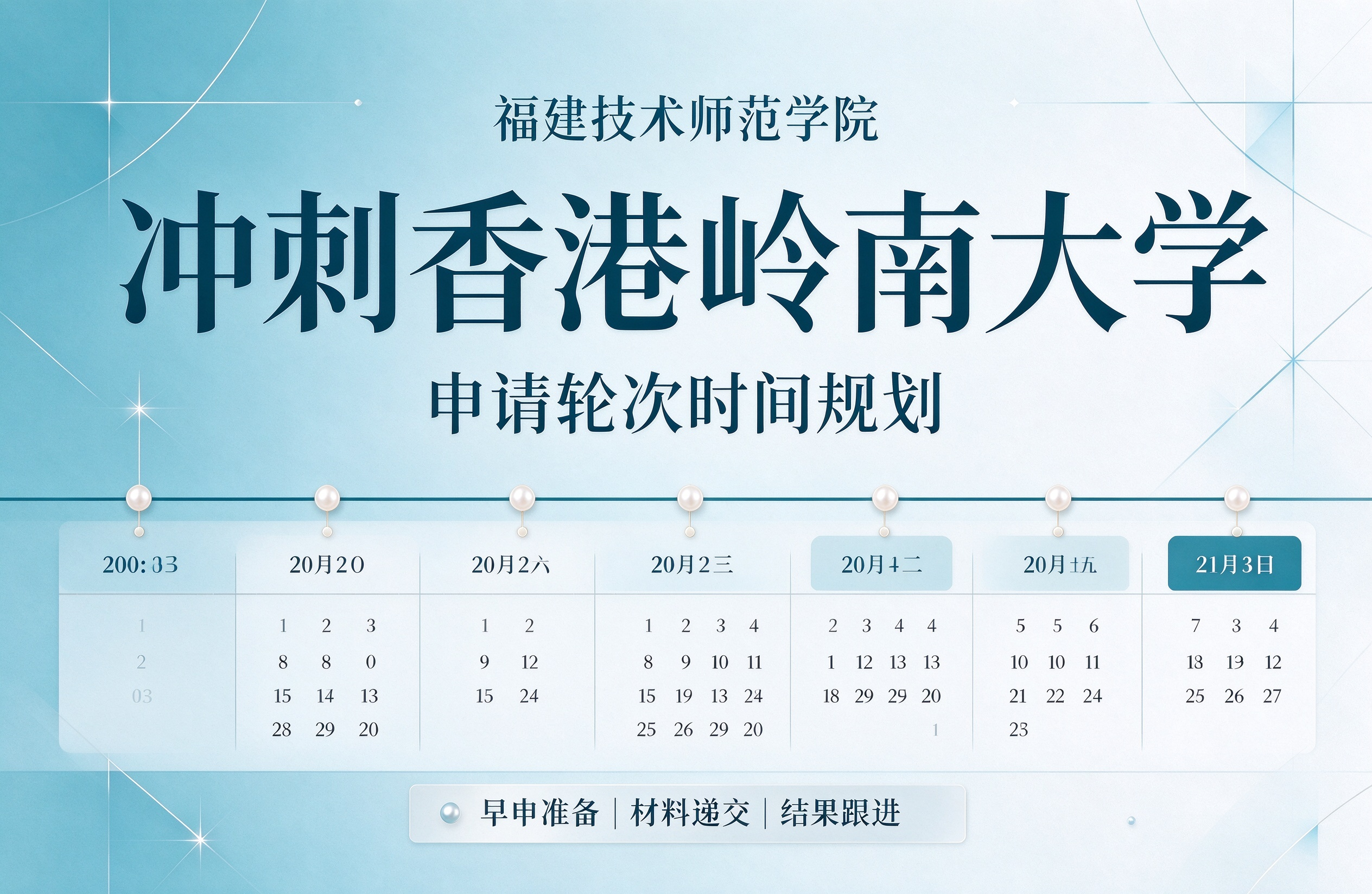 福建技术师范学院冲刺香港岭南大学，申请轮次时间规划