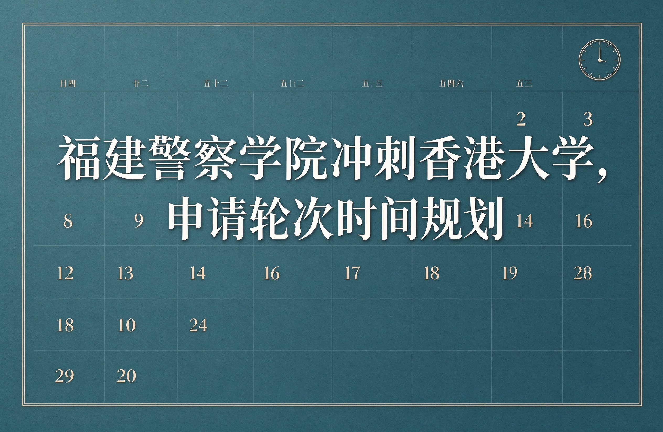 福建警察学院冲刺香港大学，申请轮次时间规划