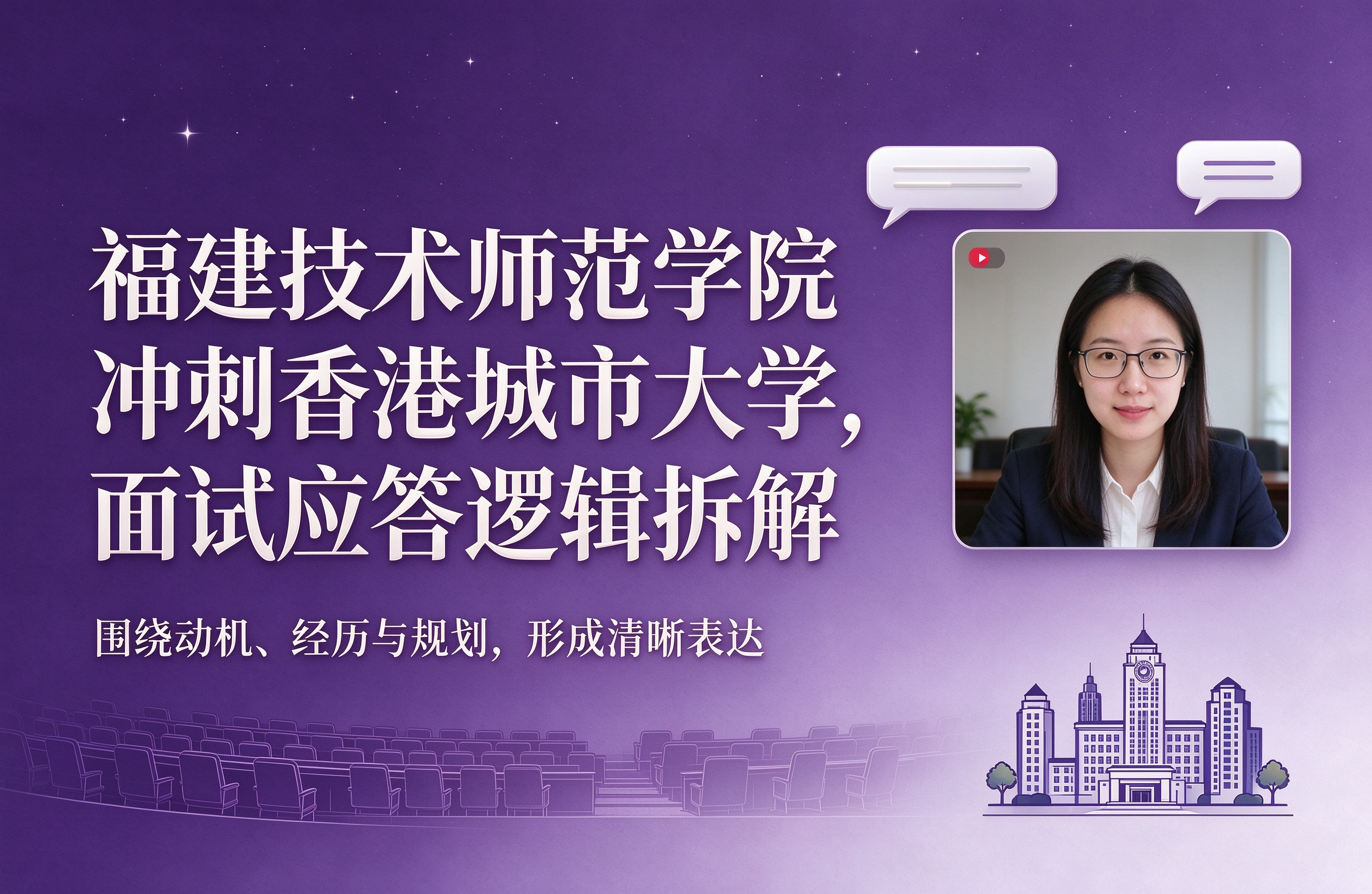 福建技术师范学院冲刺香港城市大学，面试应答逻辑拆解