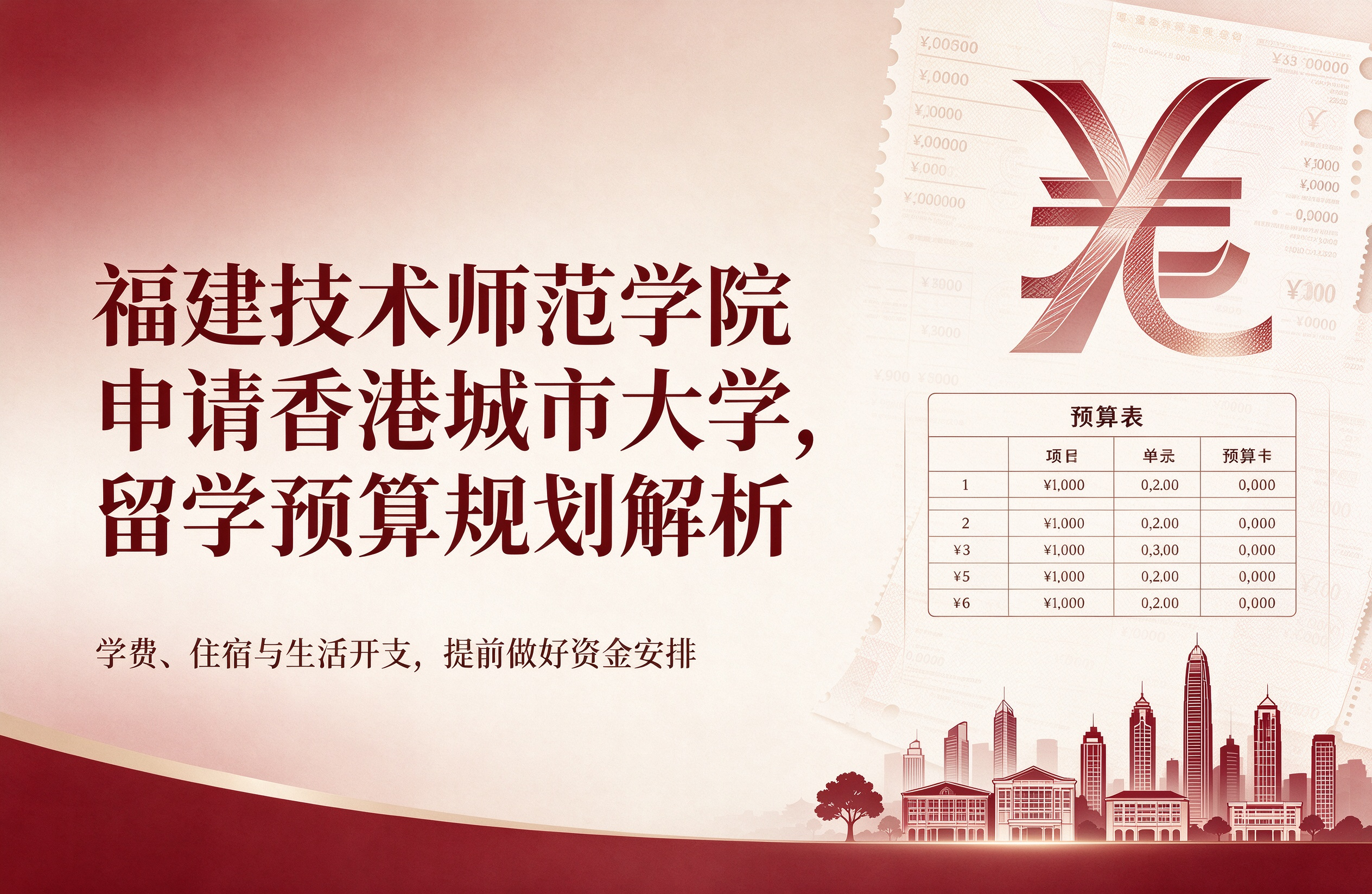 福建技术师范学院申请香港城市大学，留学预算规划解析