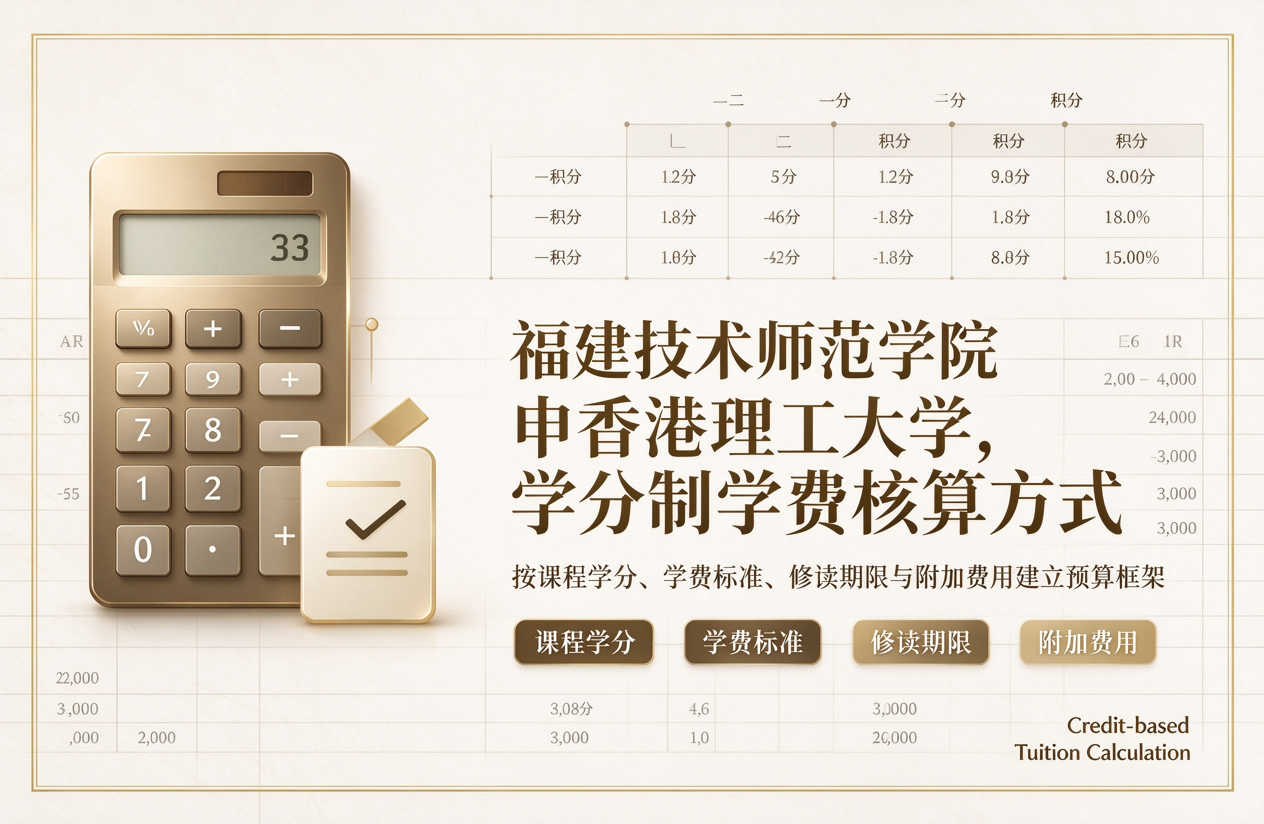 福建技术师范学院申香港理工大学，学分制学费核算方式