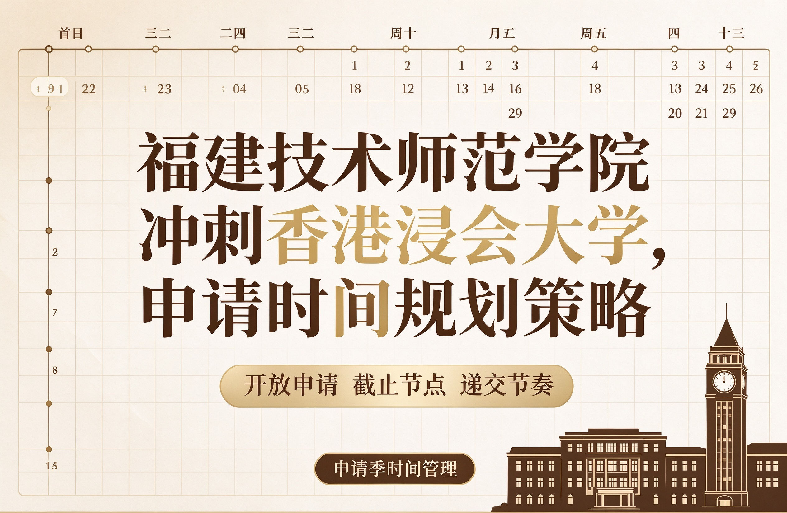 福建技术师范学院冲刺香港浸会大学，申请时间规划策略