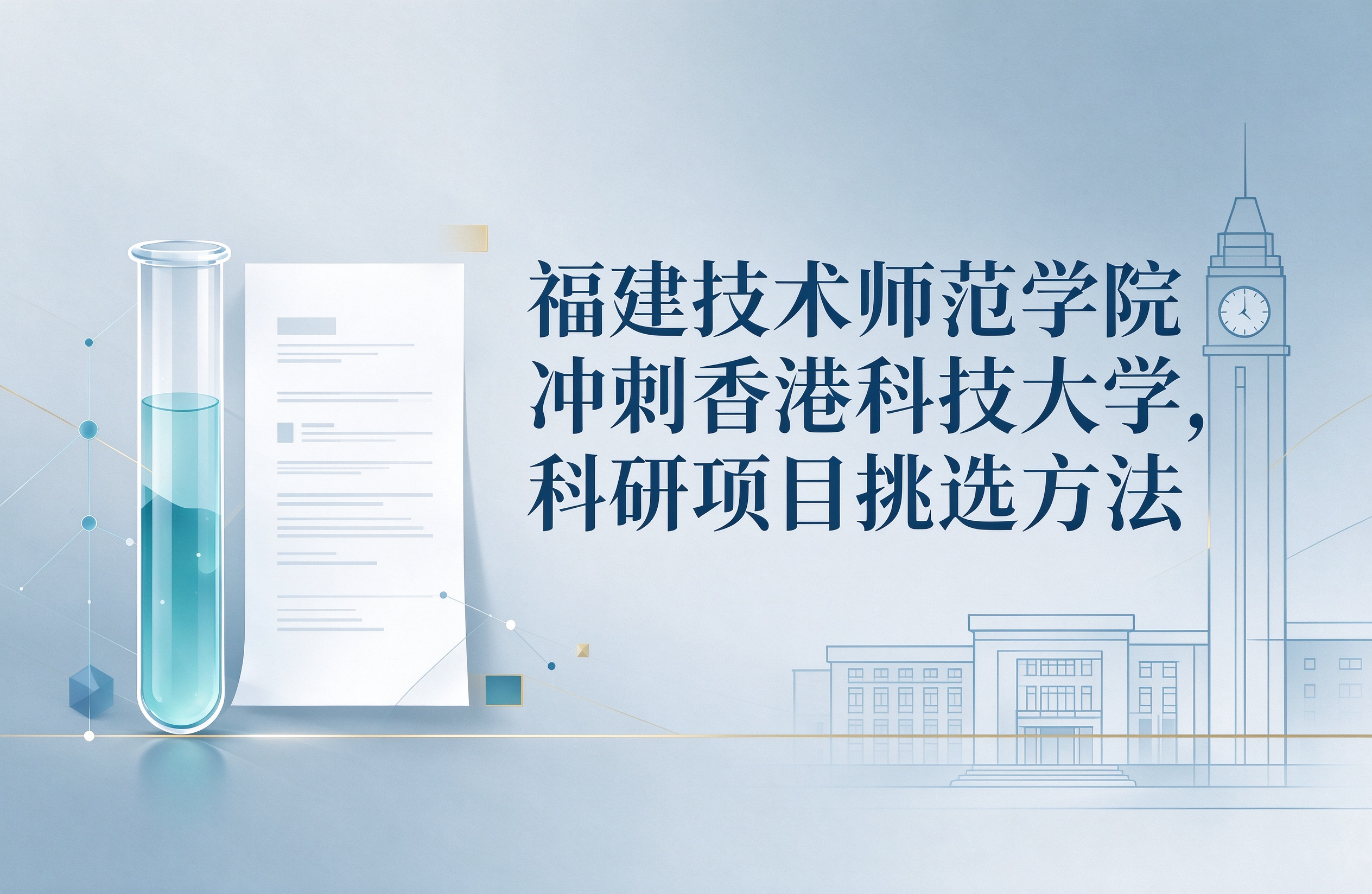 福建技术师范学院冲刺香港科技大学，科研项目挑选方法