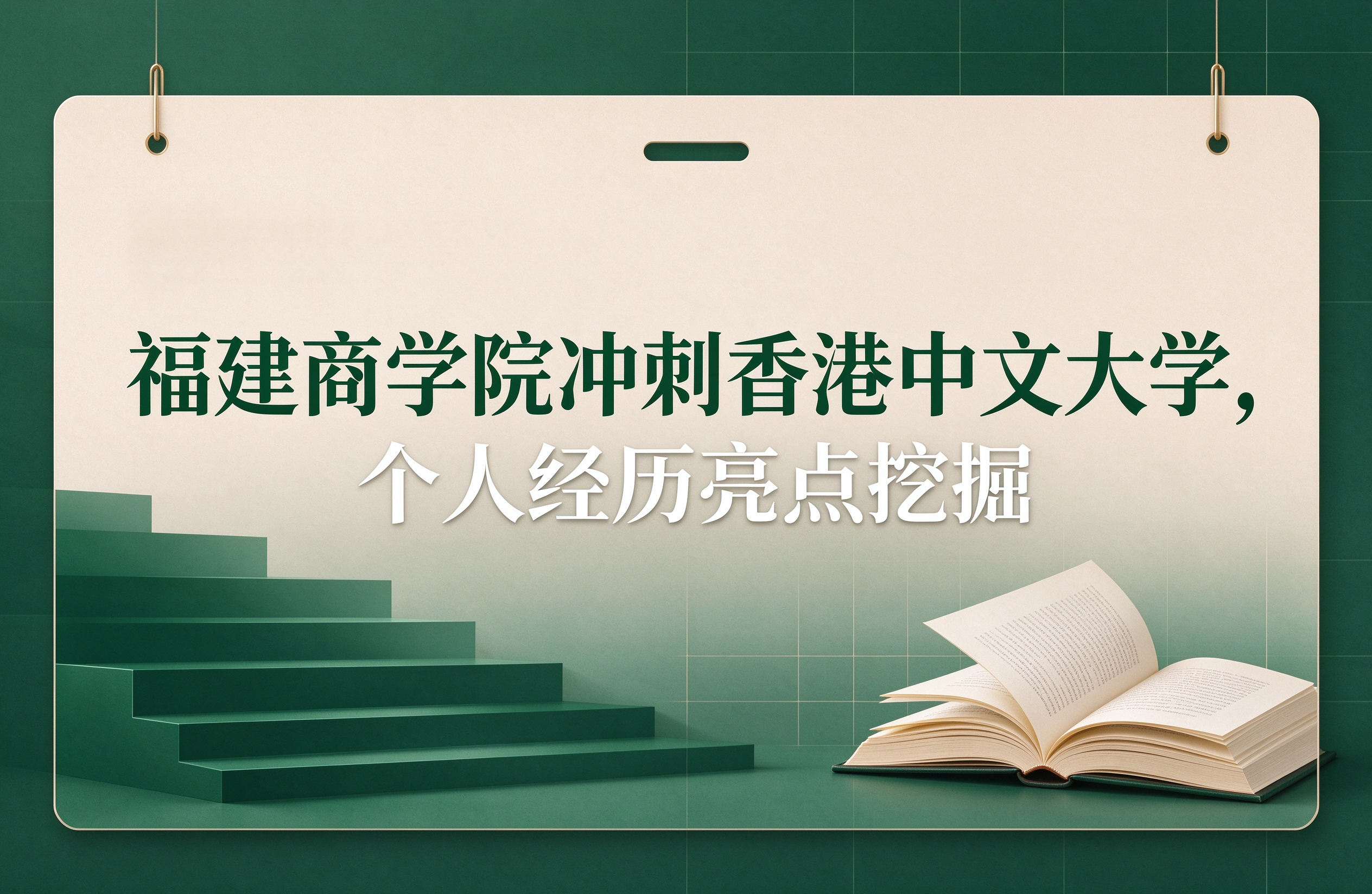 福建商学院冲刺香港中文大学，个人经历亮点挖掘