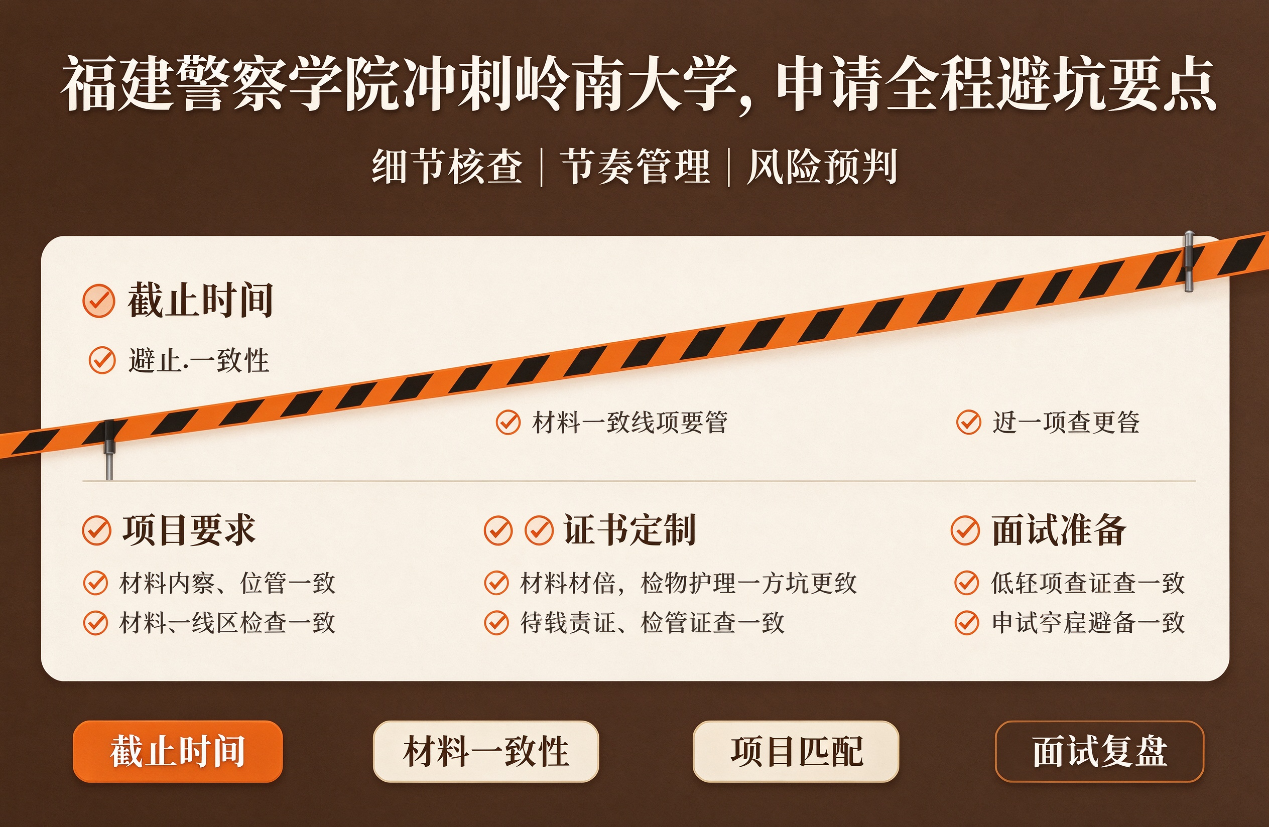 福建警察学院冲刺岭南大学，申请全程避坑要点