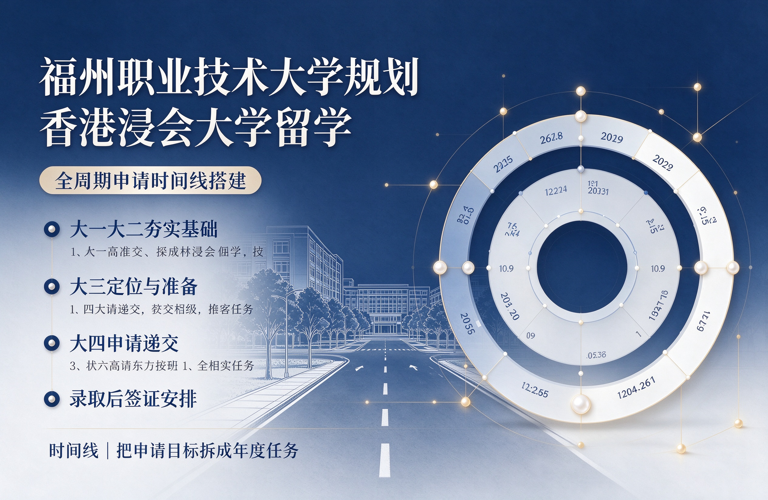 福州职业技术大学规划香港浸会大学留学，全周期申请时间线搭建