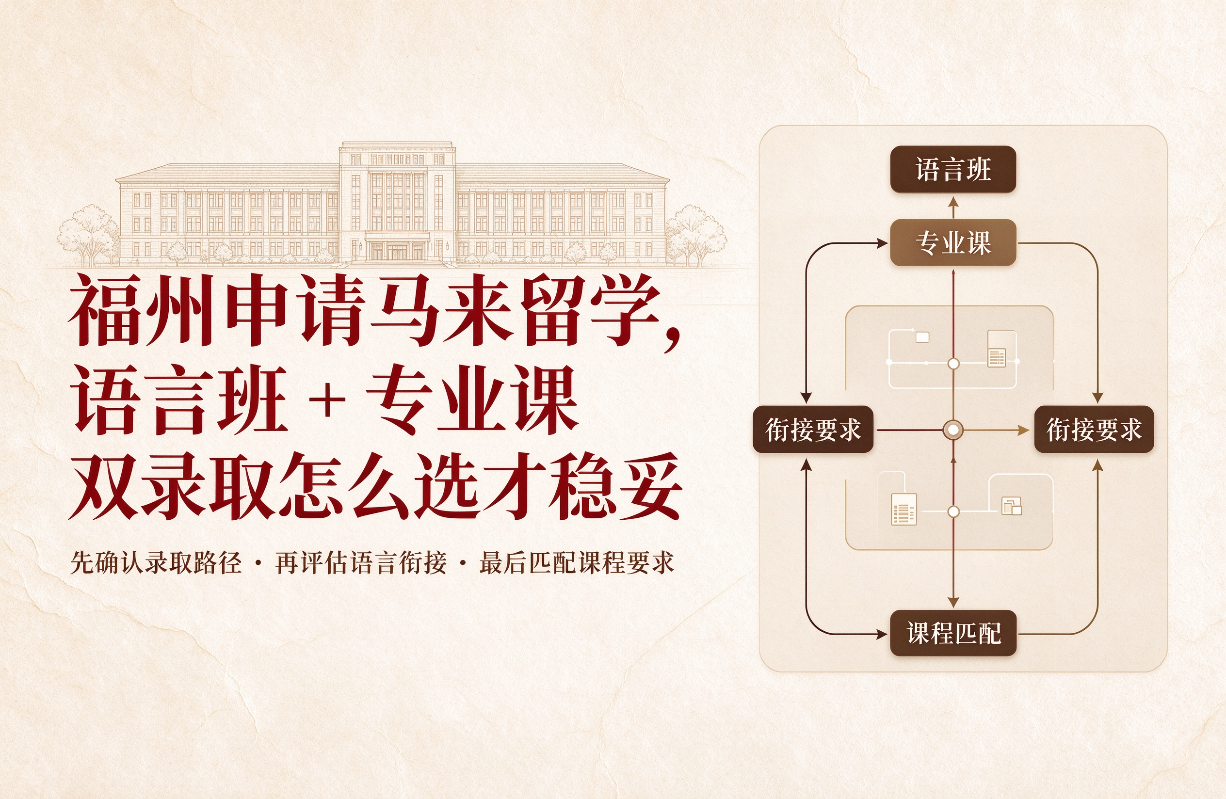 福州申请马来留学，语言班 + 专业课双录取怎么选才稳妥