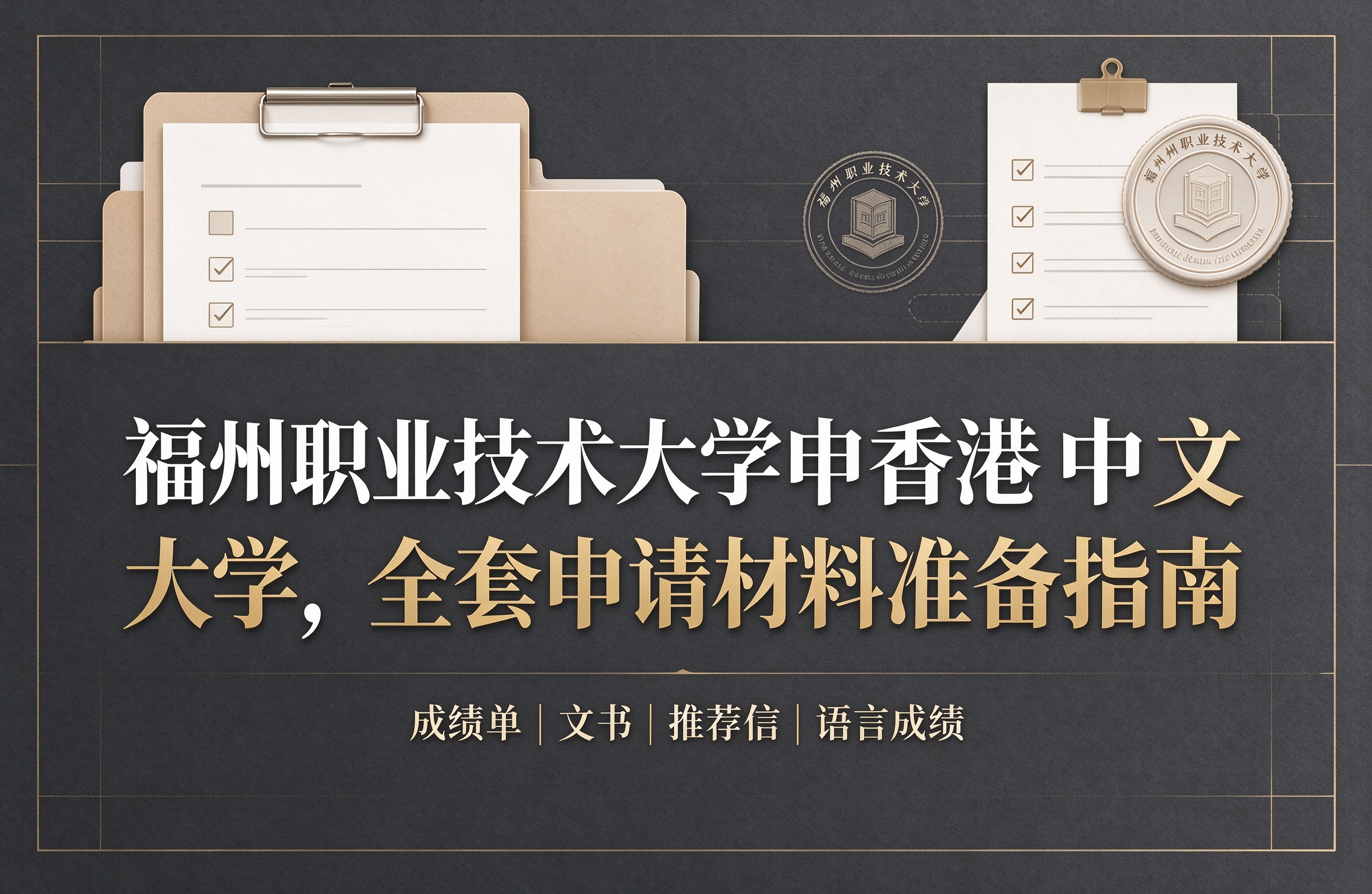 福州职业技术大学申香港中文大学，全套申请材料准备指南