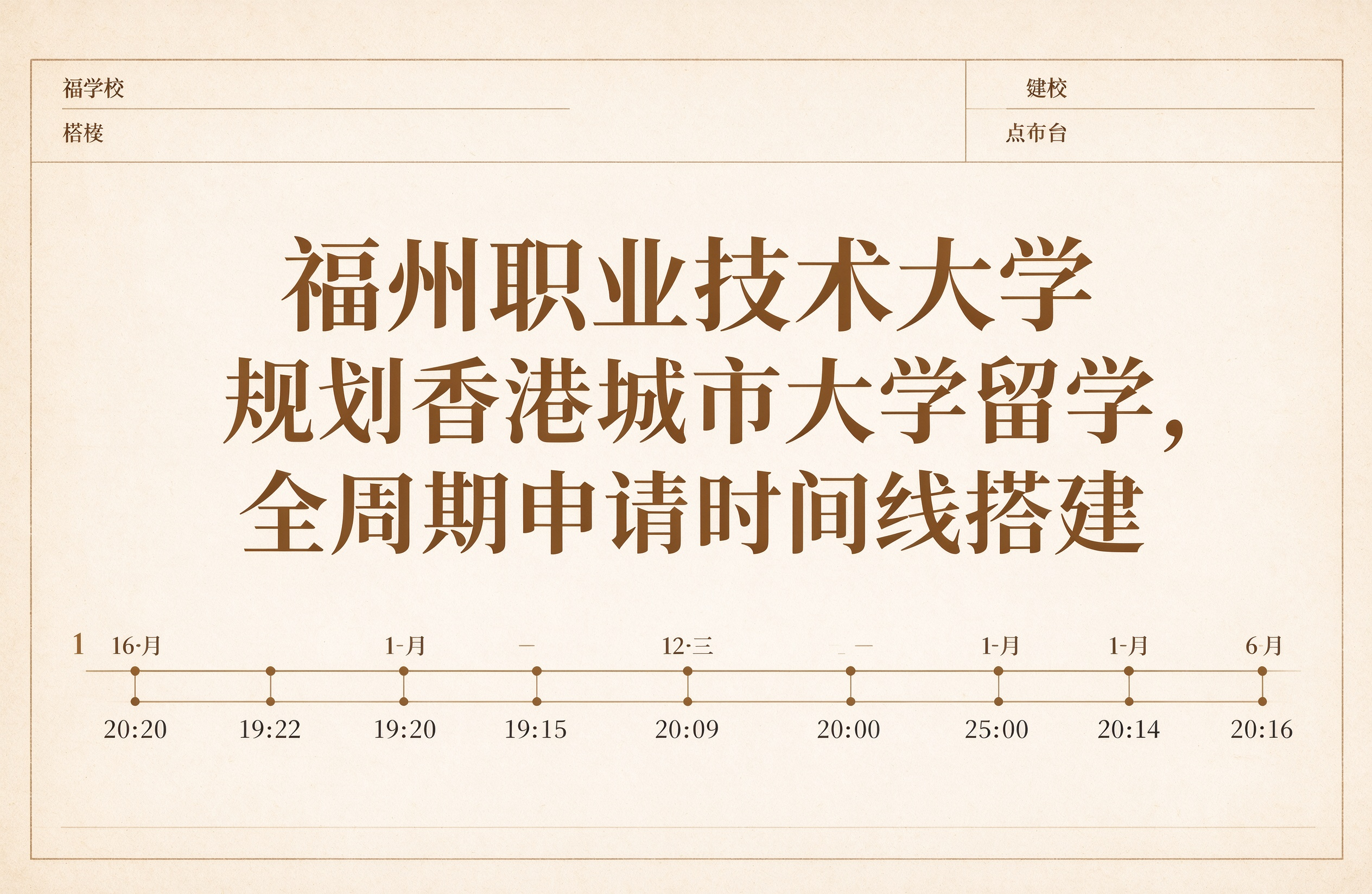 福州职业技术大学规划香港城市大学留学，全周期申请时间线搭建