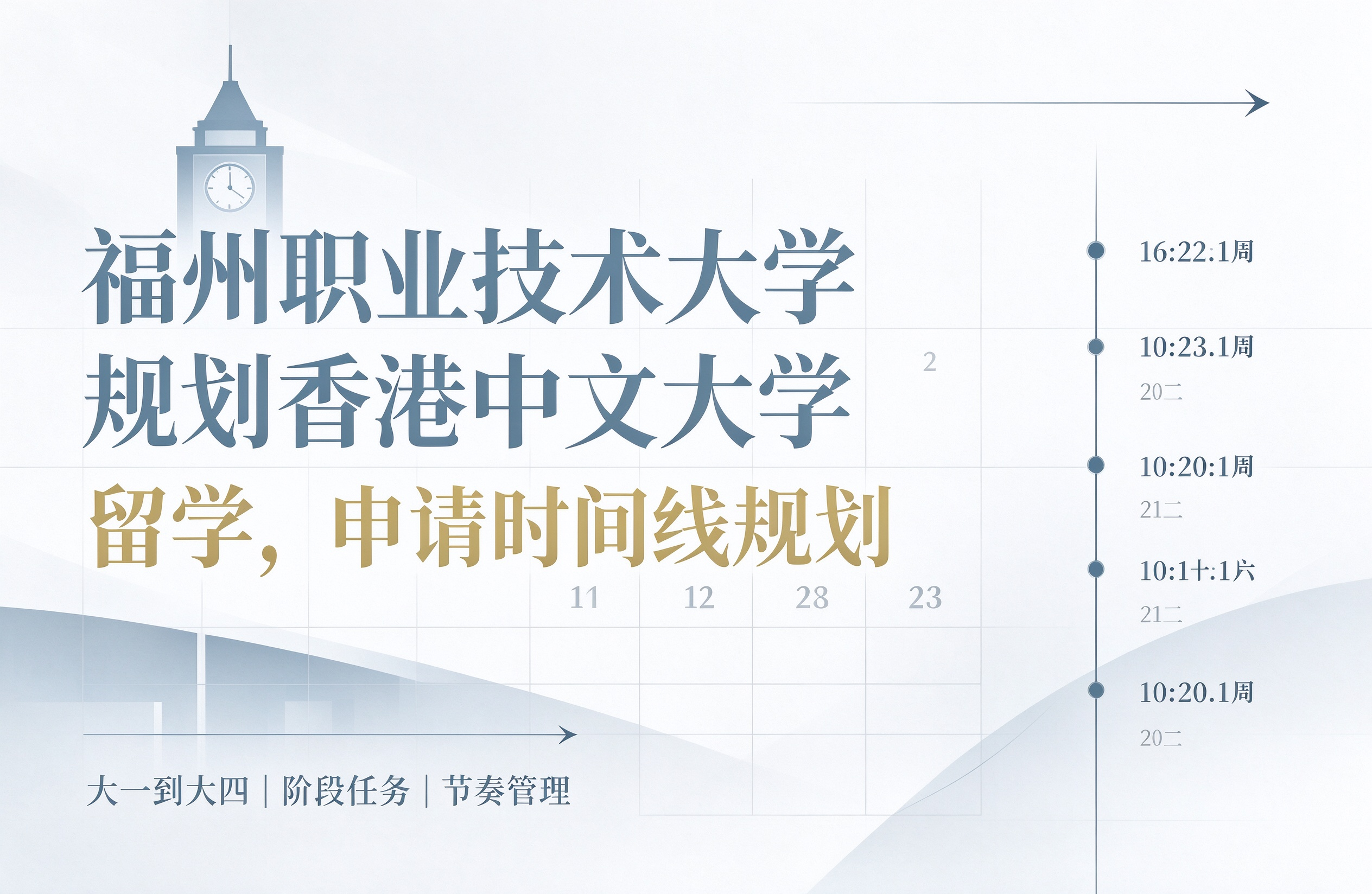 福州职业技术大学规划香港中文大学留学，申请时间线规划