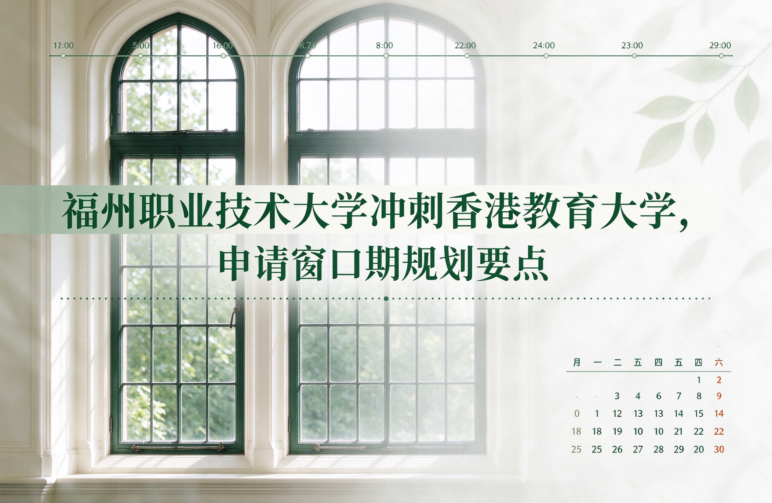 福州职业技术大学冲刺香港教育大学，申请窗口期规划要点
