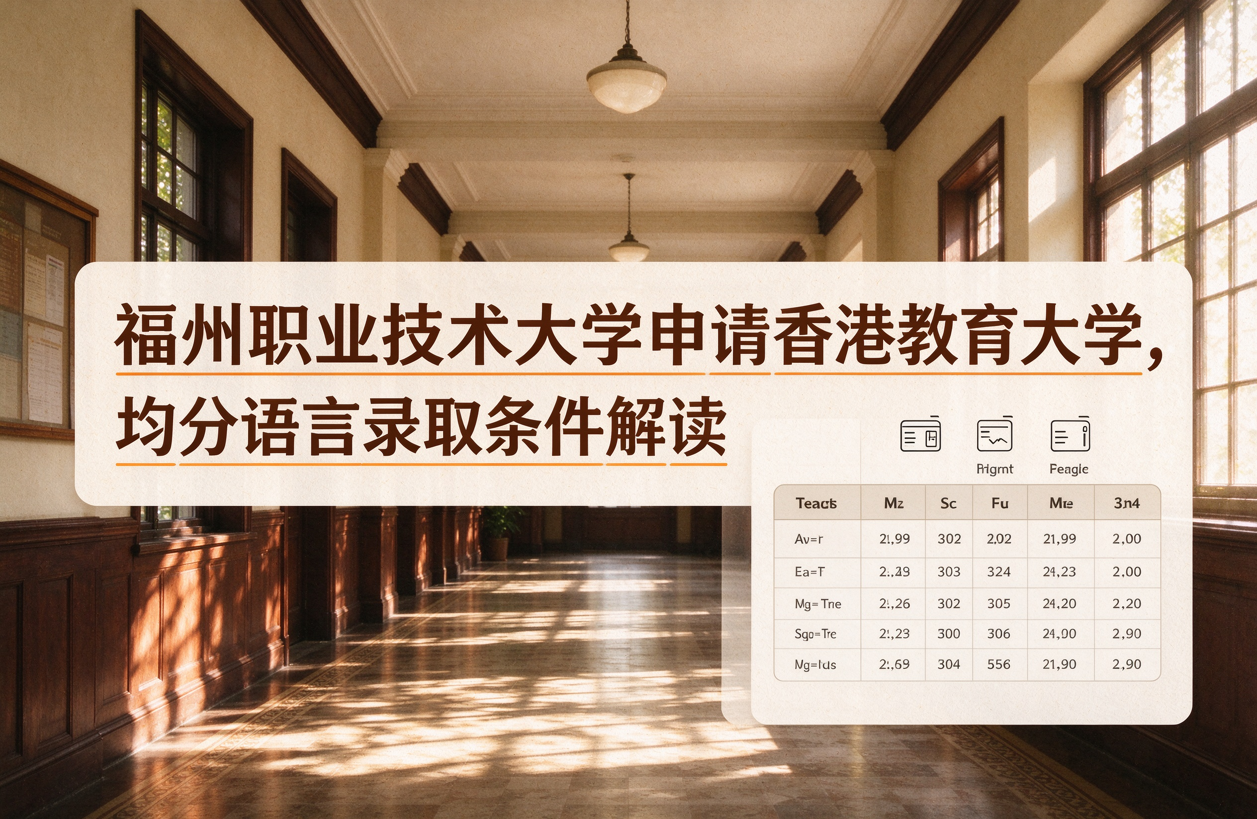 福州职业技术大学申请香港教育大学，均分语言录取条件解读