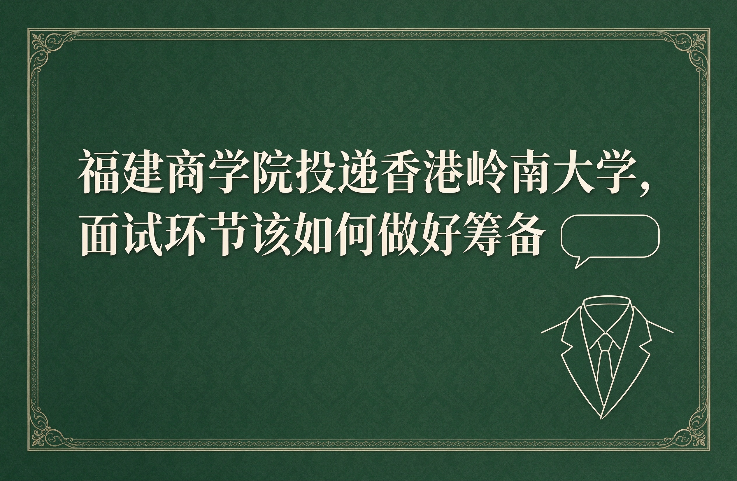 福建商学院投递香港岭南大学，面试环节该如何做好筹备