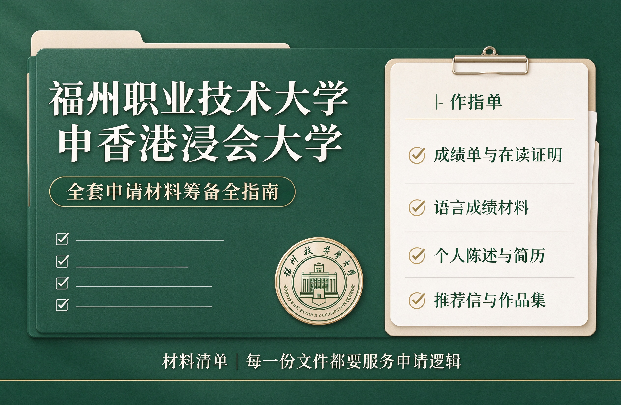 福州职业技术大学申香港浸会大学，全套申请材料筹备全指南