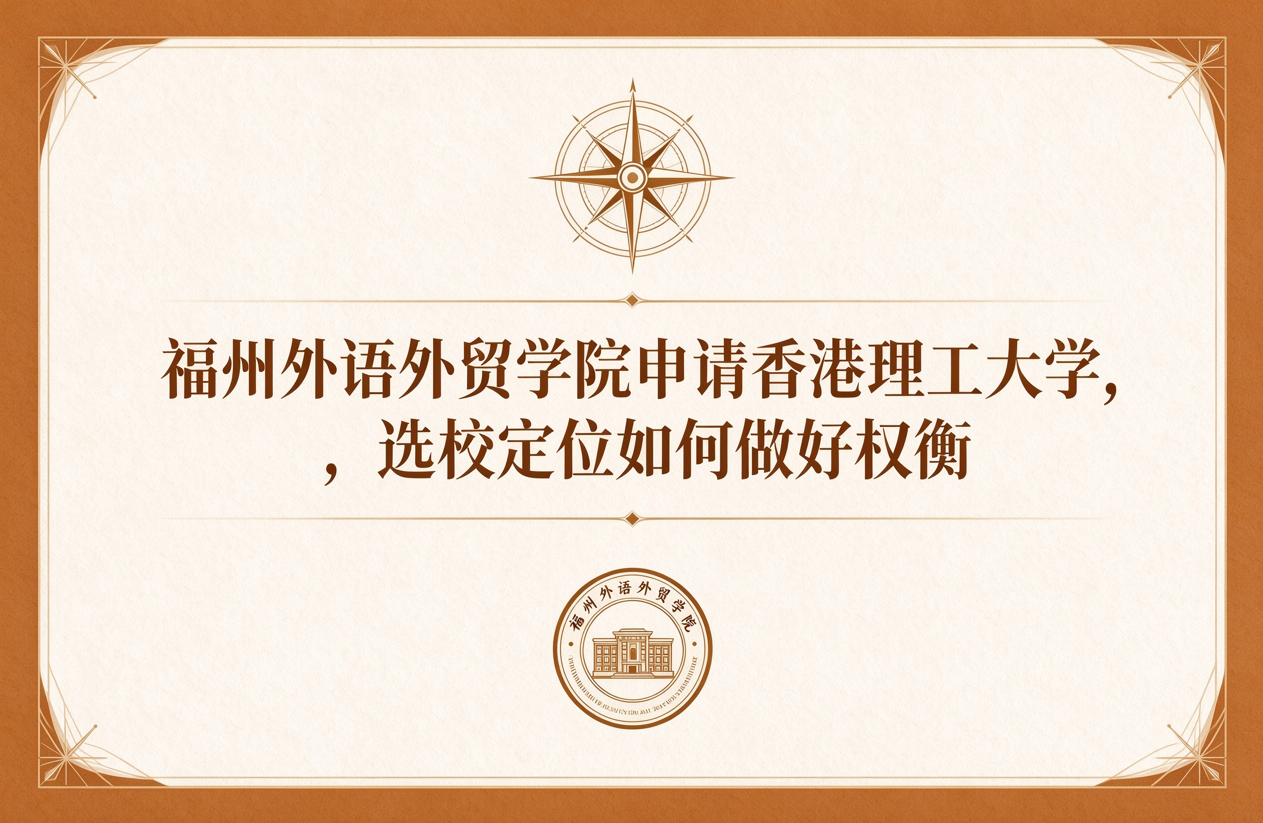 福州外语外贸学院申请香港理工大学，选校定位如何做好权衡