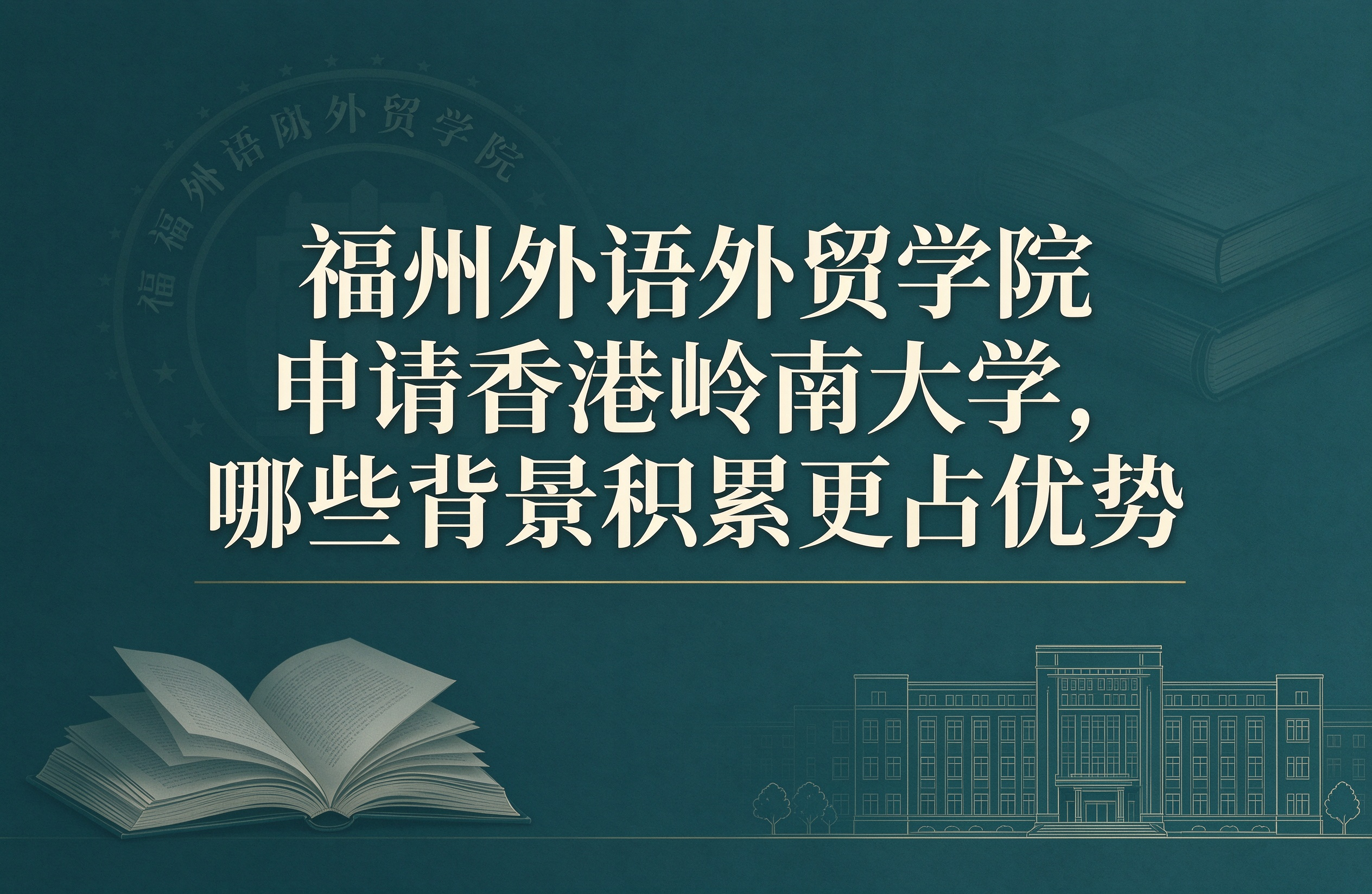 福州外语外贸学院申请香港岭南大学，哪些背景积累更占优势