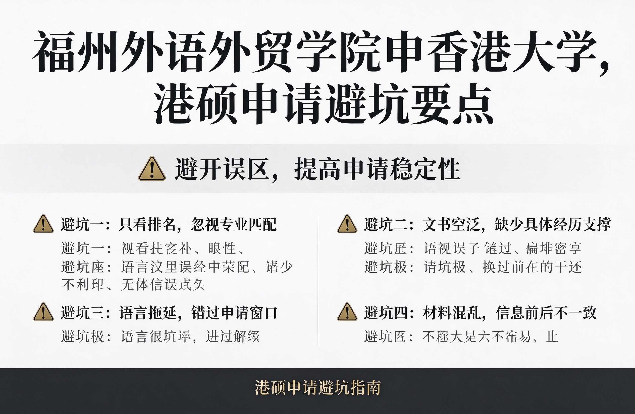 福州外语外贸学院申香港大学，港硕申请避坑要点