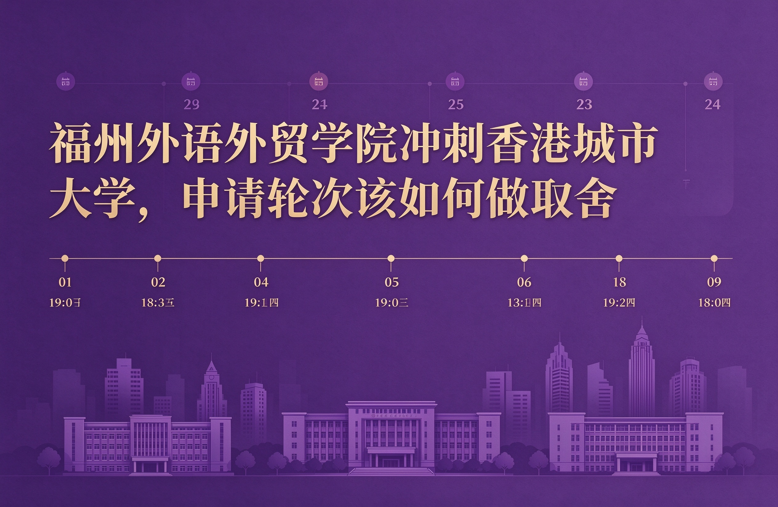 福州外语外贸学院冲刺香港城市大学，申请轮次该如何做取舍
