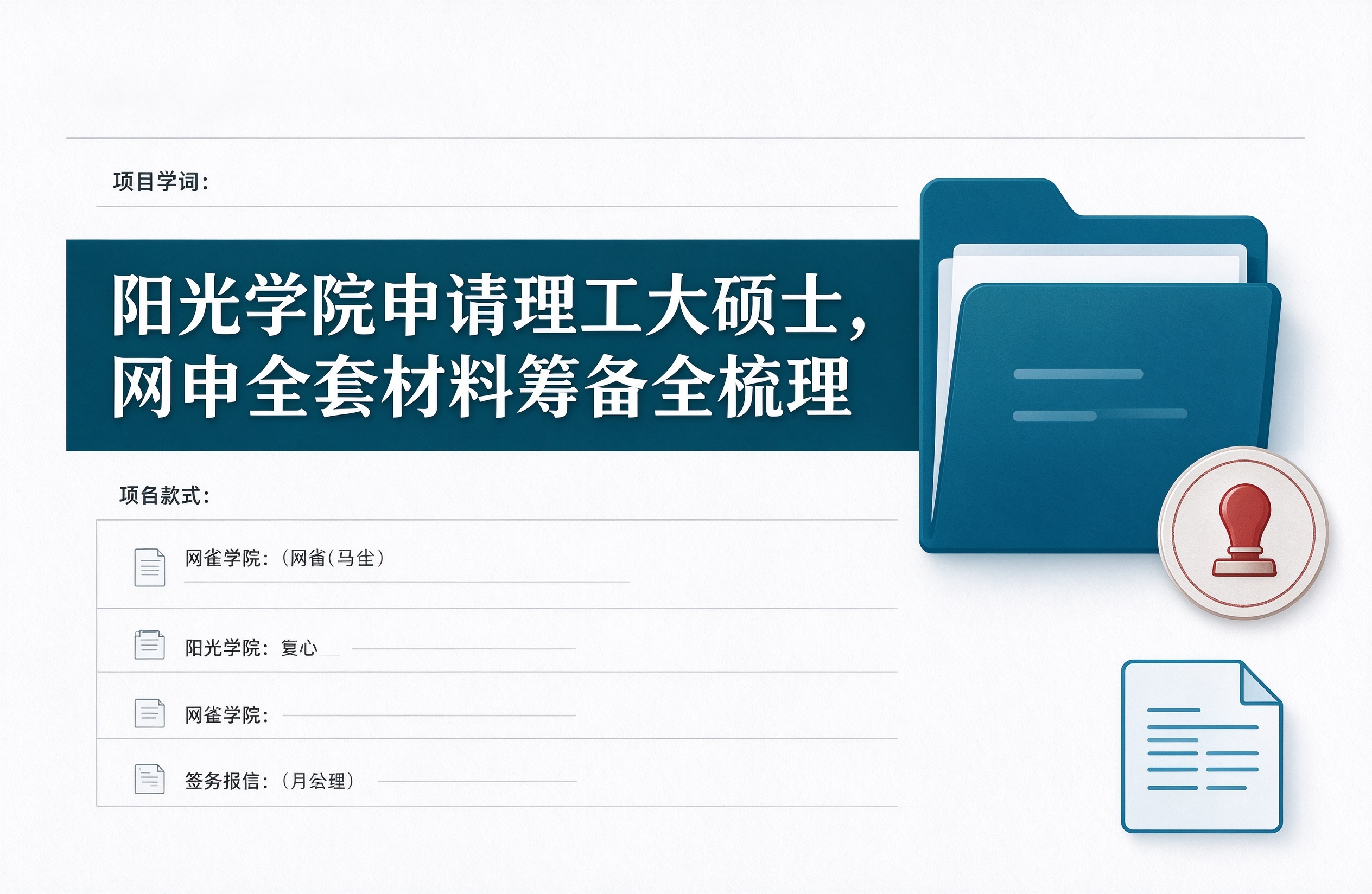 阳光学院申请理工大硕士，网申全套材料筹备全梳理