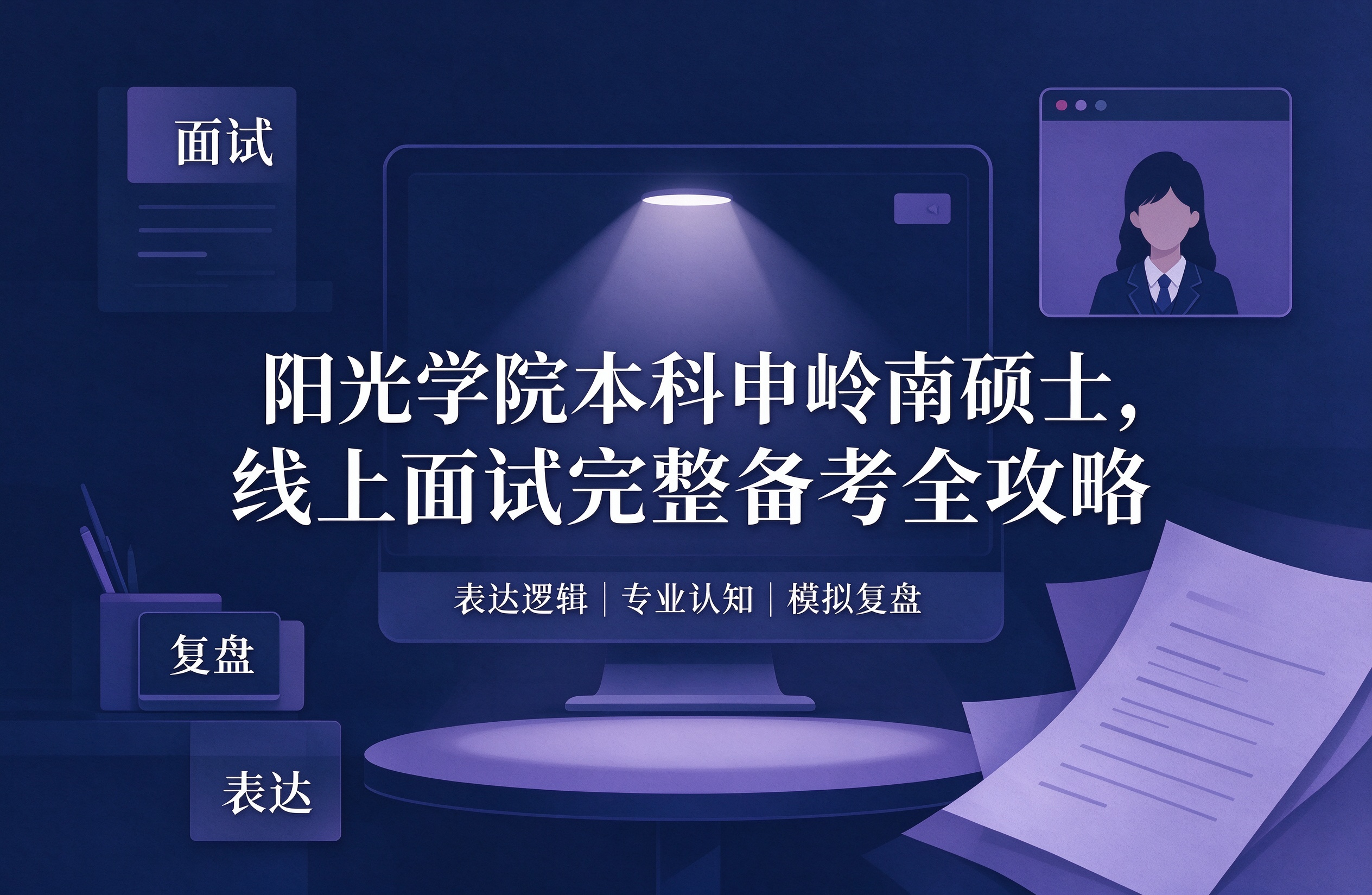 阳光学院本科申岭南硕士，线上面试完整备考全攻略