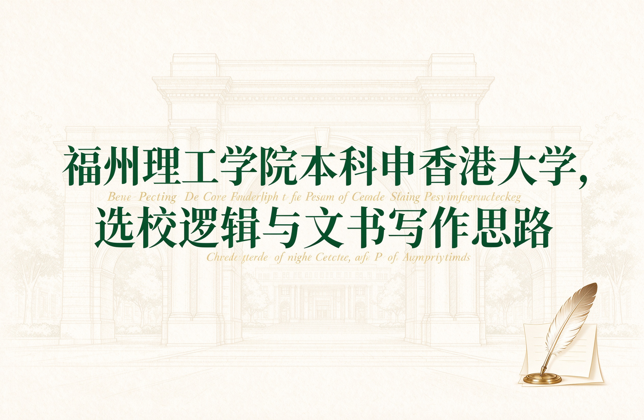 福州理工学院本科申香港大学，选校逻辑与文书写作思路